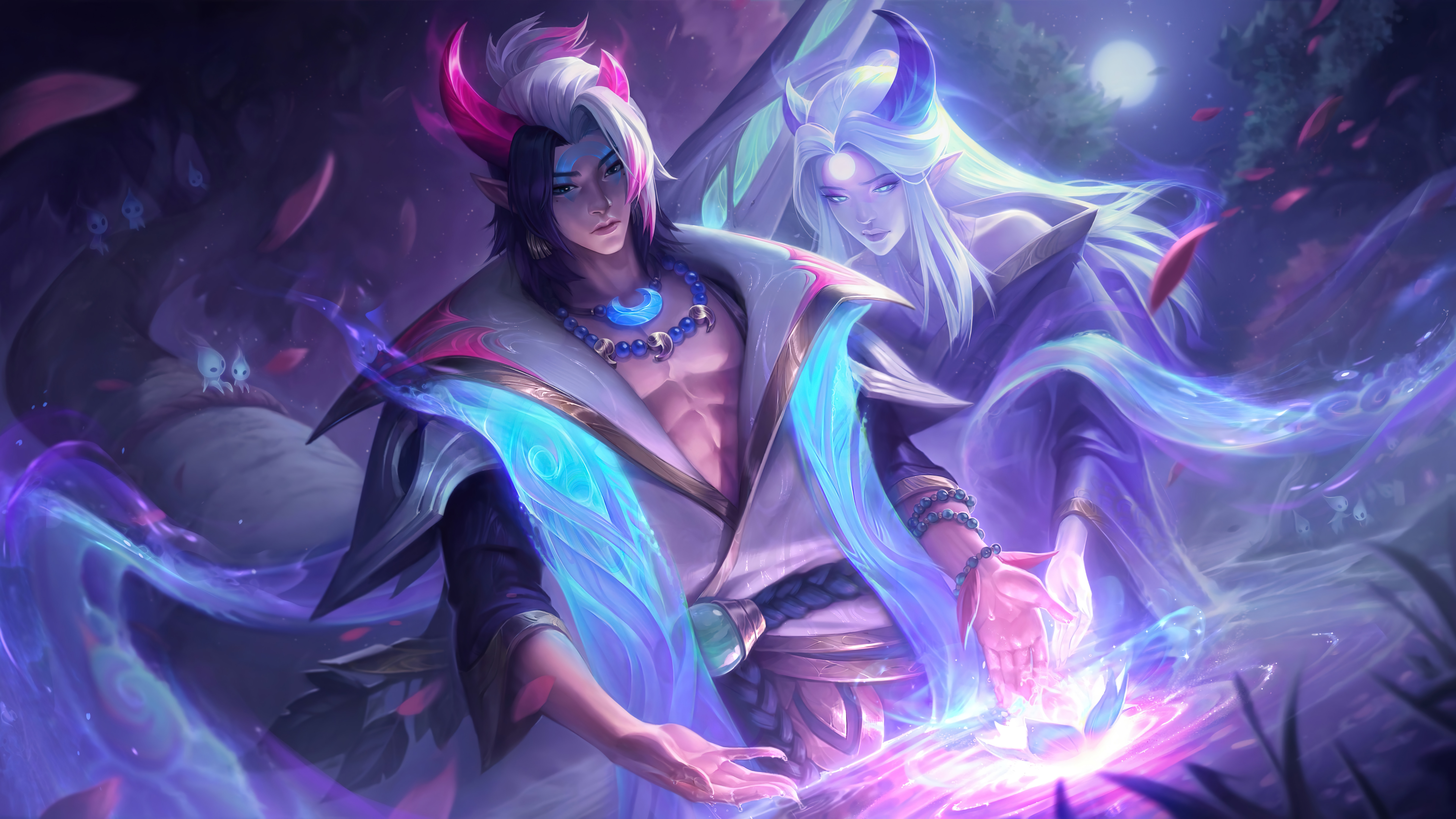 Spirit Blossom Aphelios and Alune League of Legends 4K HD Wallpaper