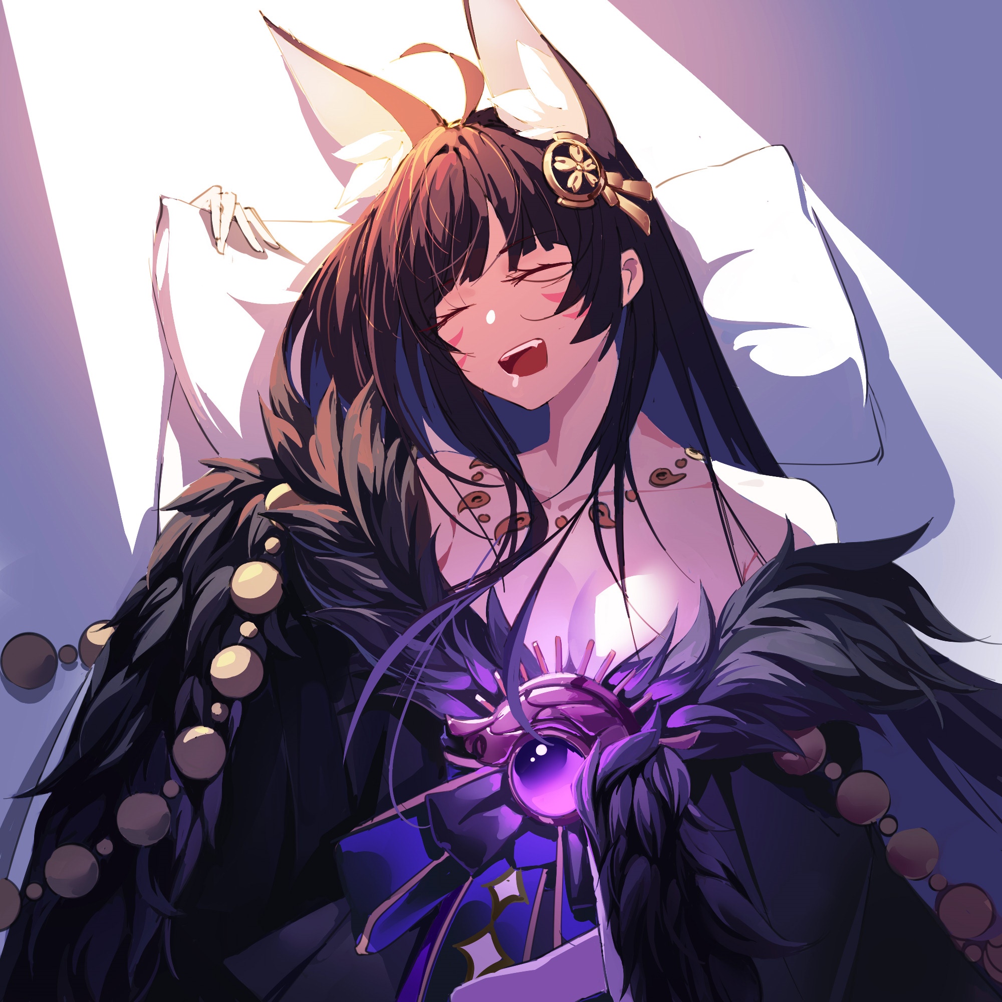 Musashi from Azur Lane with fox ears HD Wallpaper