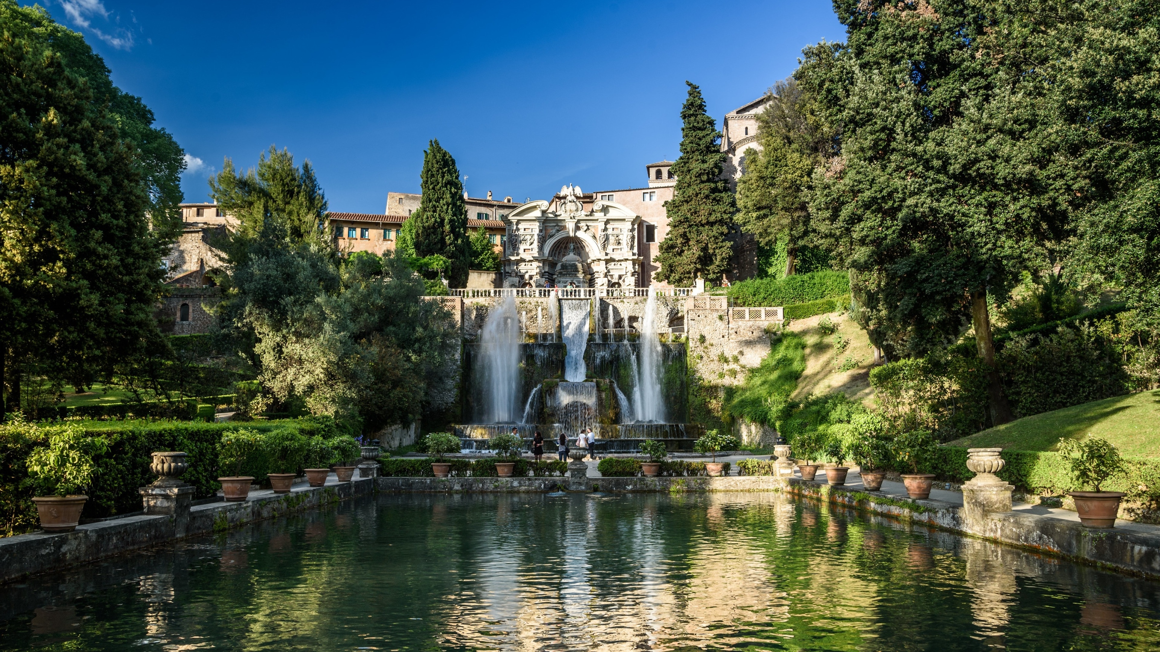 4K Villa d'Este waterfall in Italy HD Wallpaper