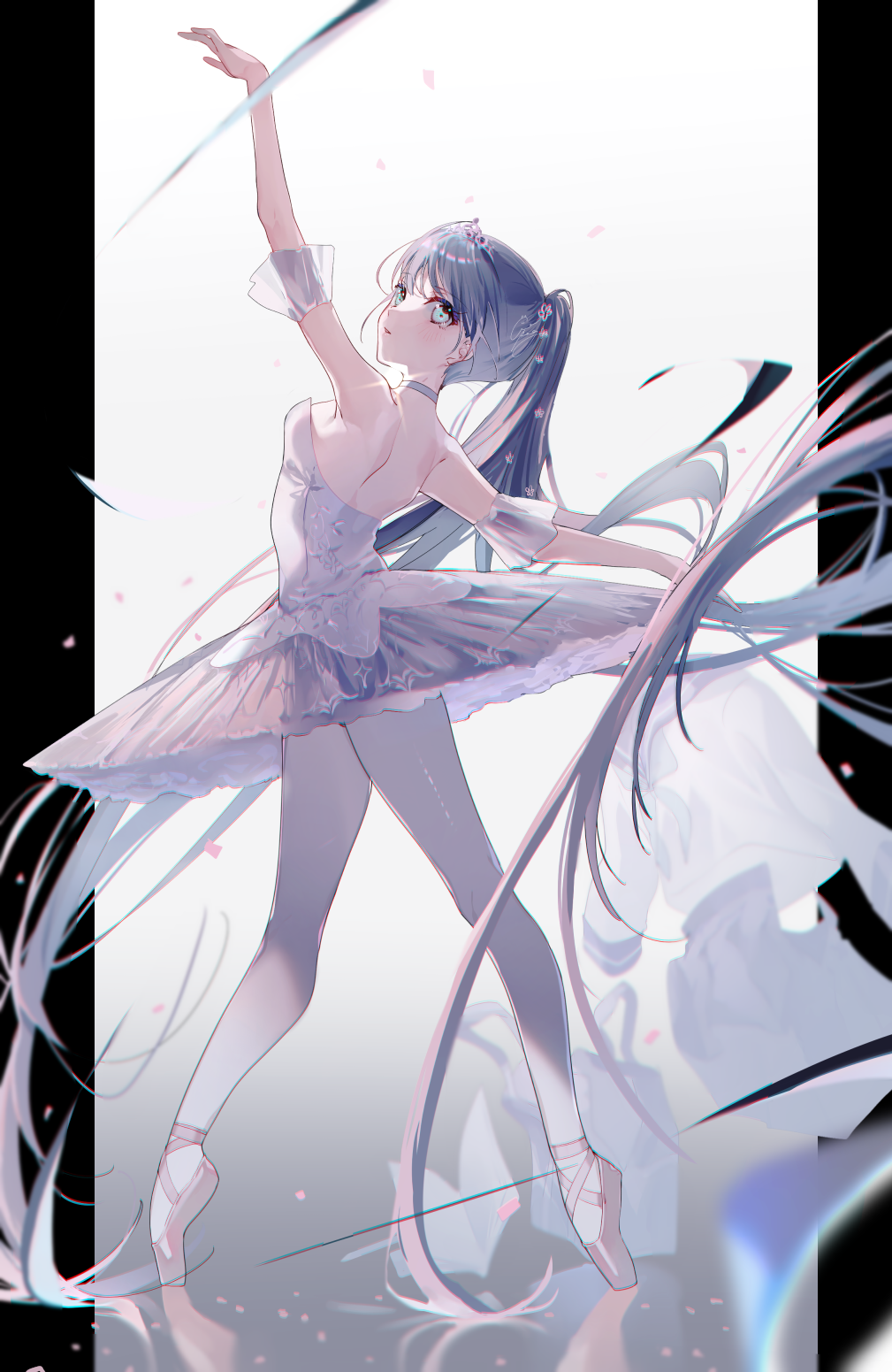 Ballerina with long blue hair dancing HD Phone Wallpaper