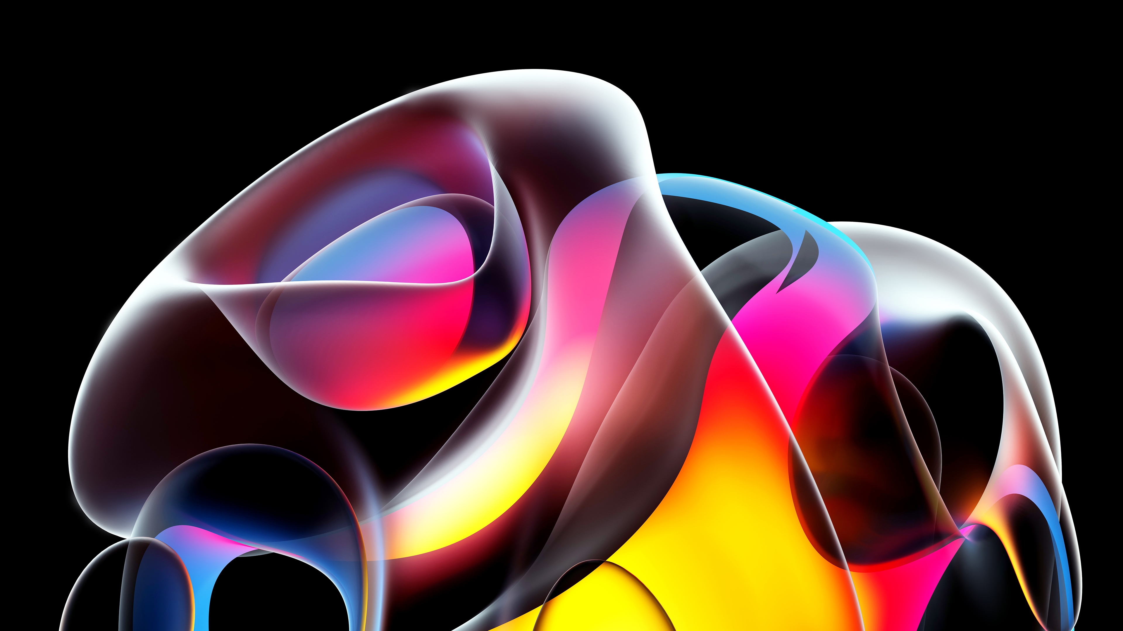 4K 3D Abstract Colorful Flowing Shapes HD Wallpaper