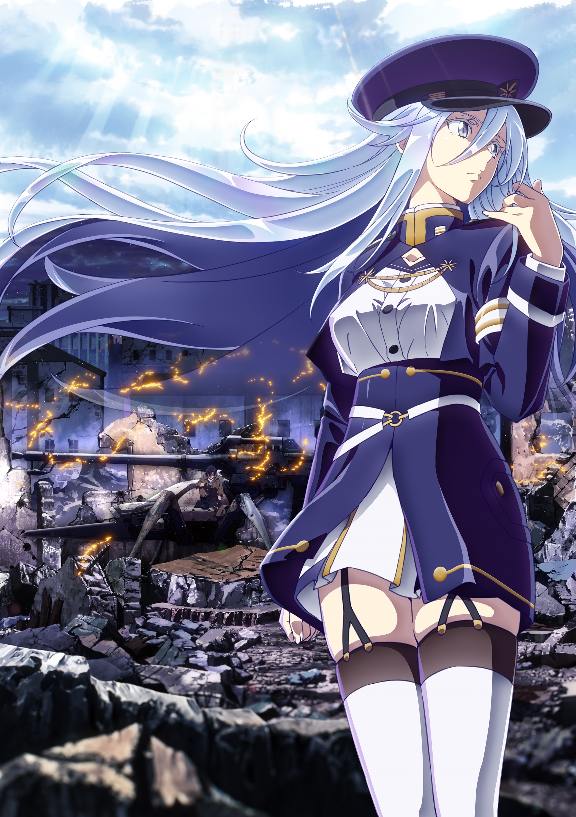 Lena from Eighty-Six in a destroyed city HD Phone Wallpaper