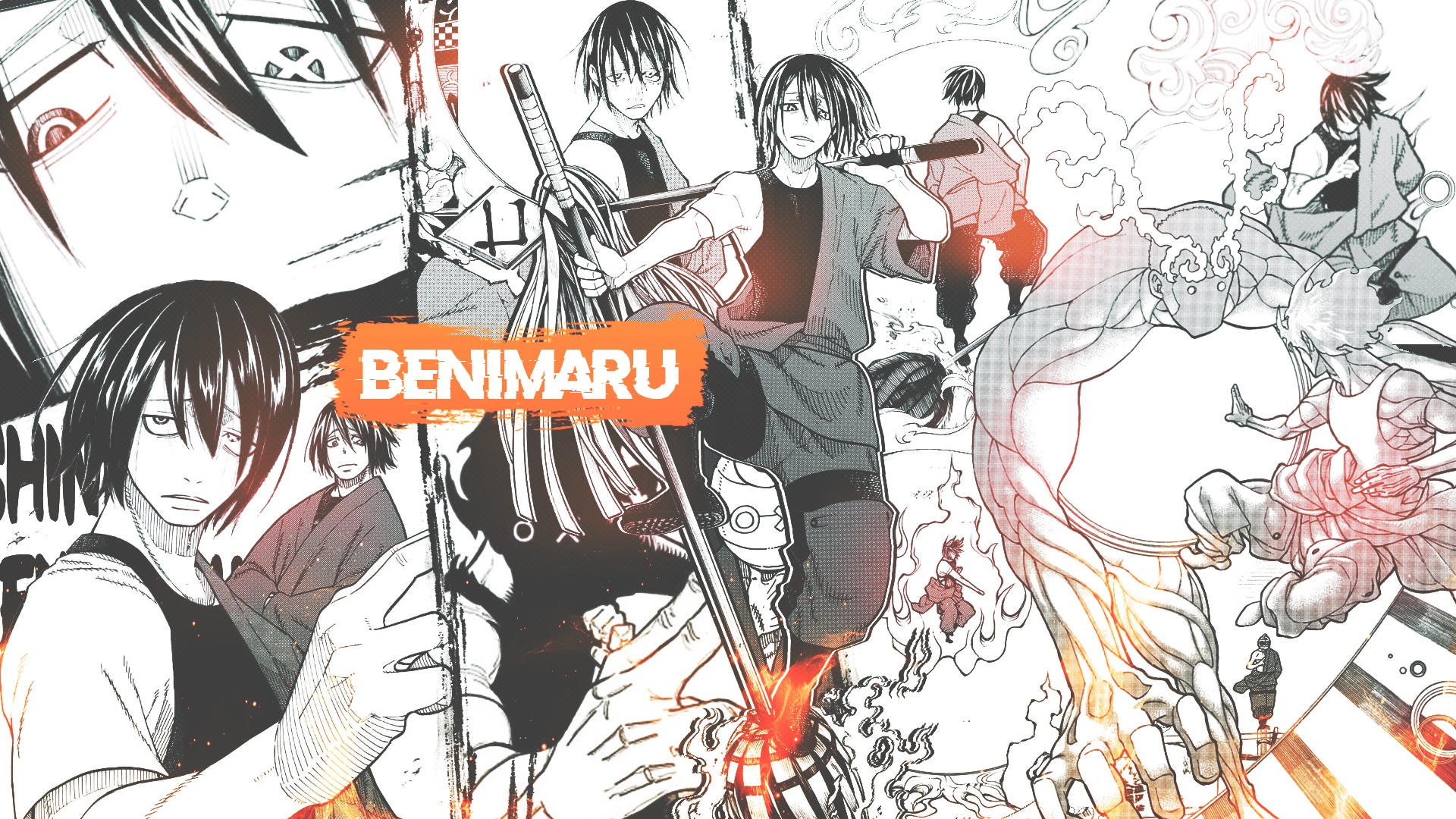 Benimaru Shinmon Collage from Fire Force Manga HD Wallpaper