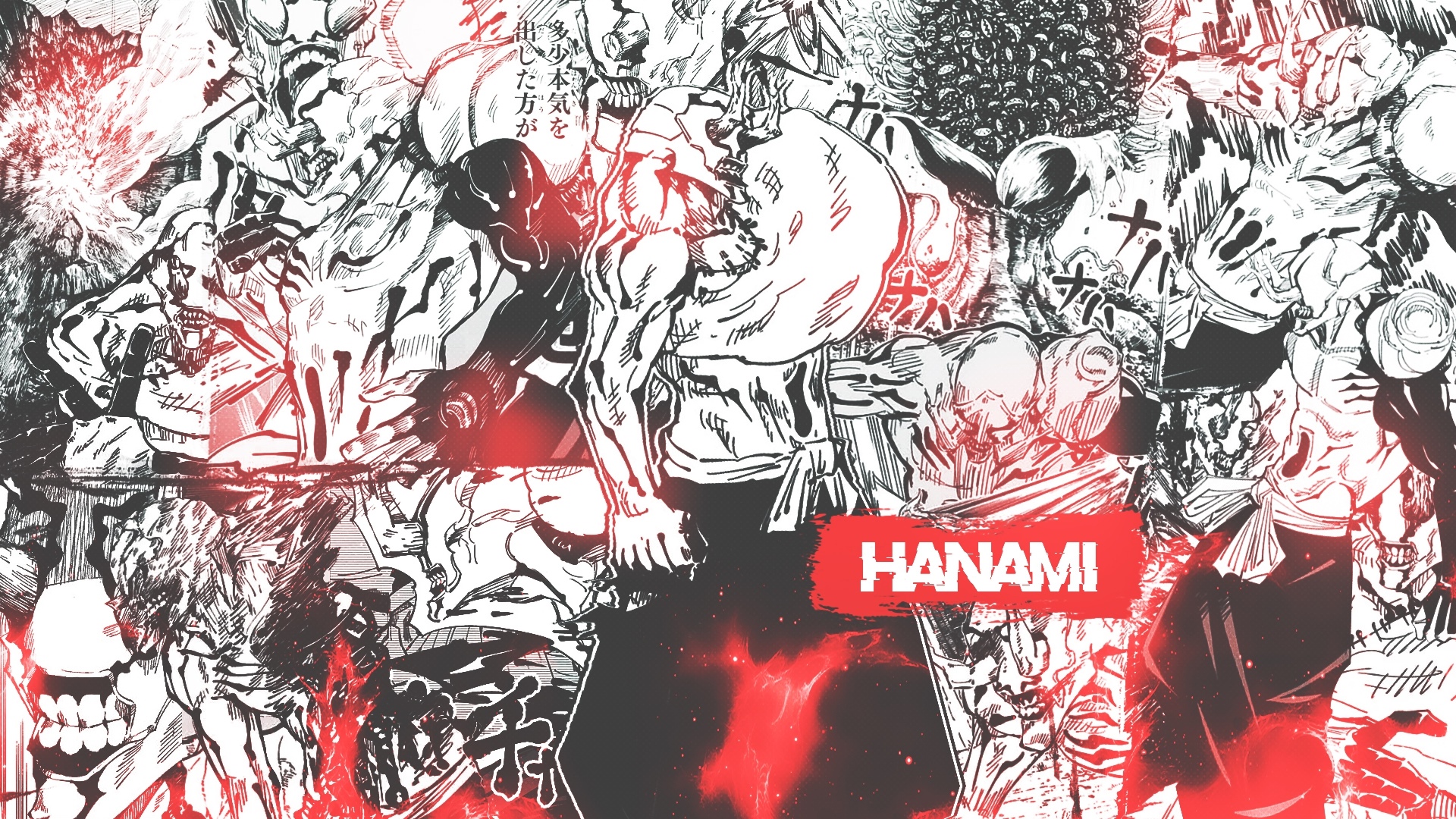 Hanami from Jujutsu Kaisen manga collage HD Wallpaper