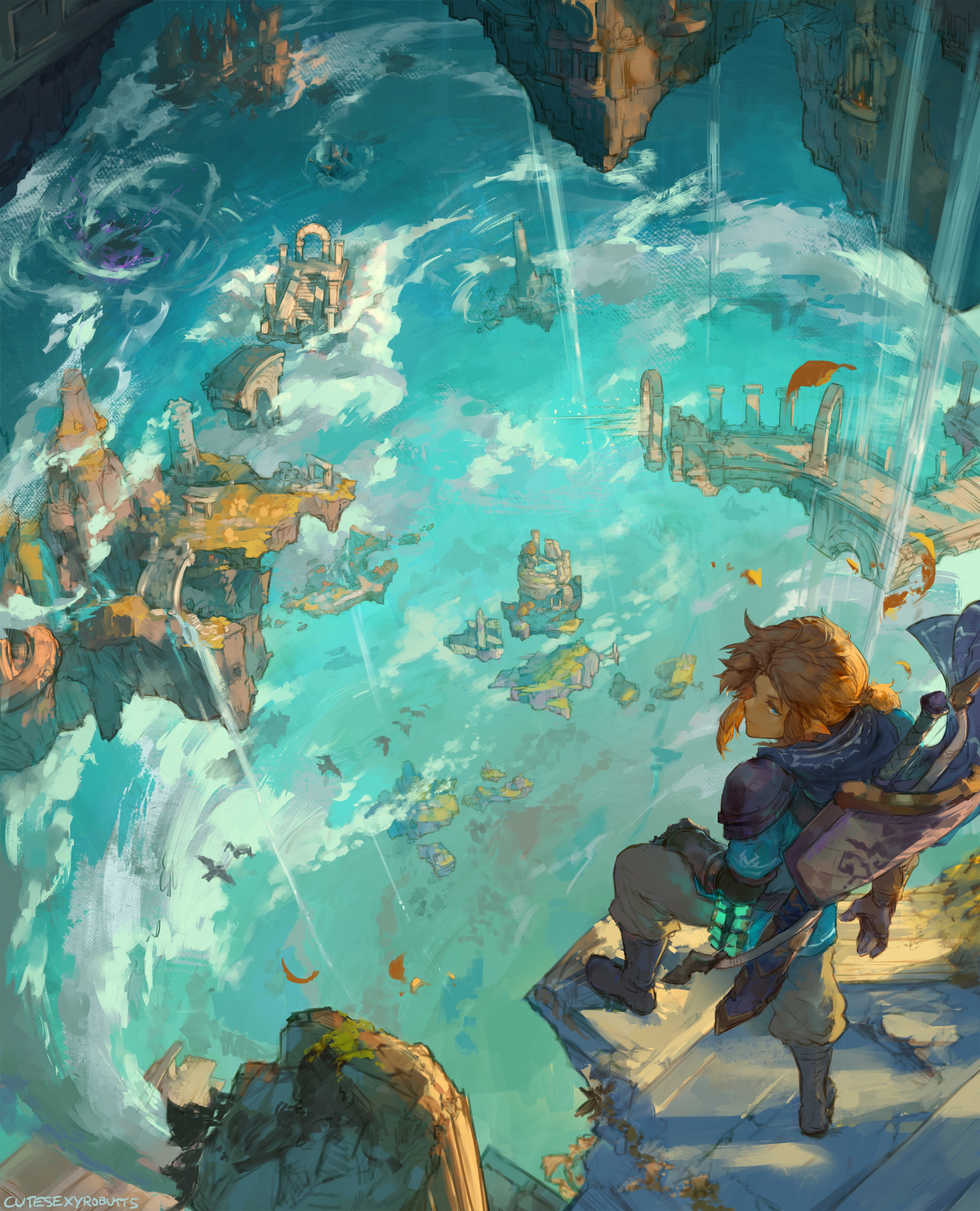Link in The Legend of Zelda: Tears of the Kingdom Fan Art HD Phone Wallpaper