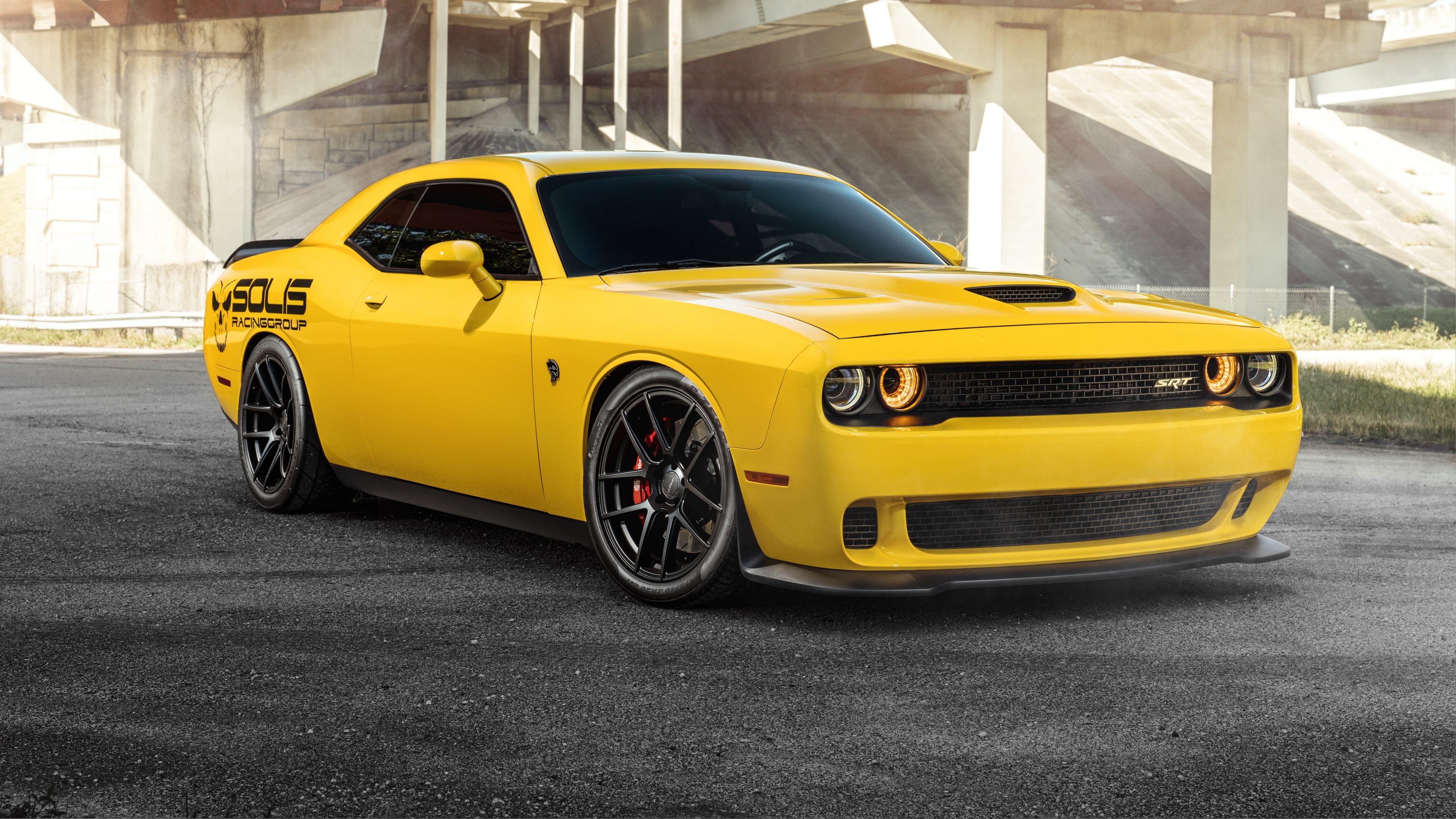 Yellow Dodge Challenger SRT Hellcat HD Wallpaper
