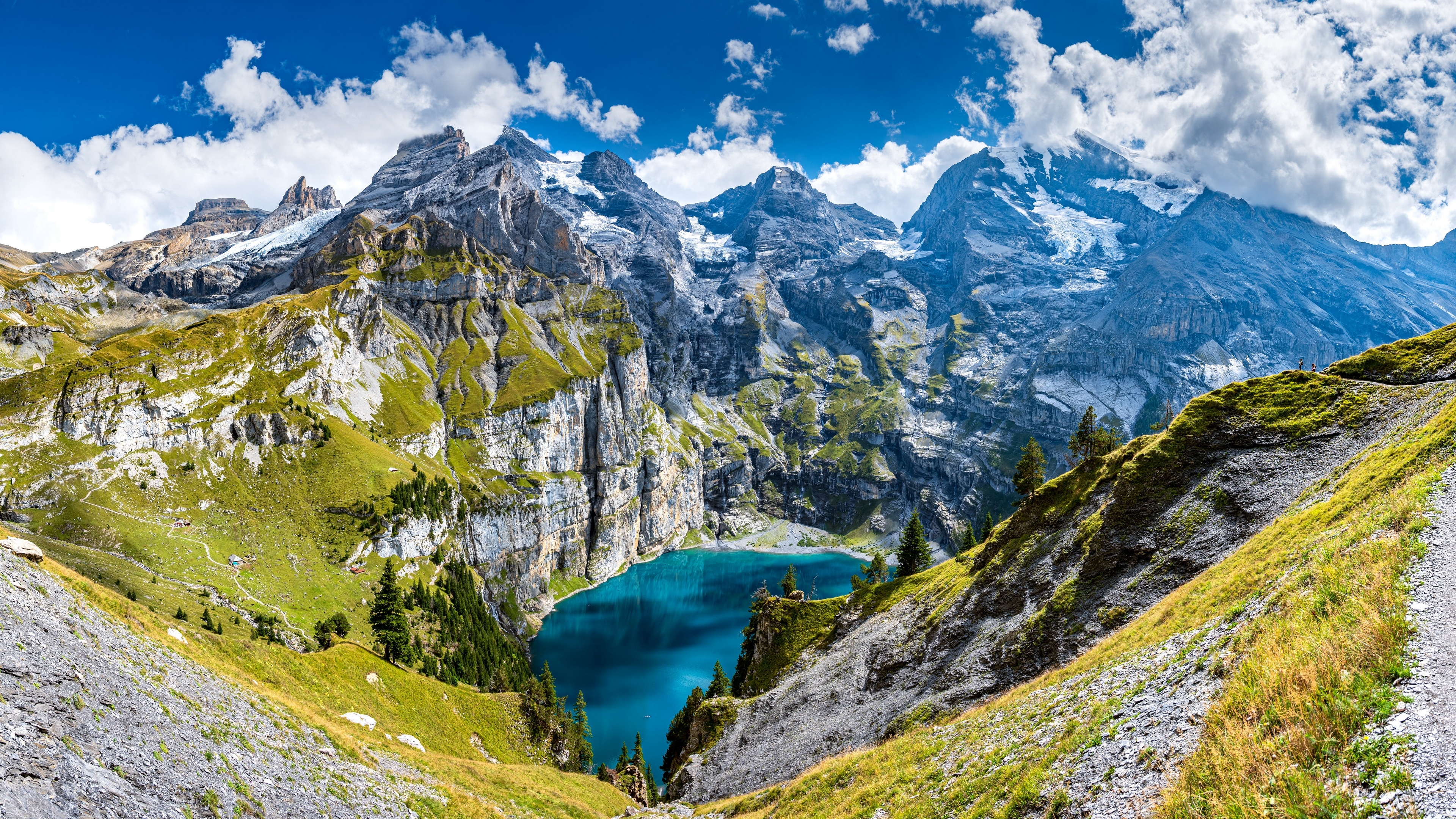 4K Switzerland Mountains and Lake Landscape HD Wallpaper
