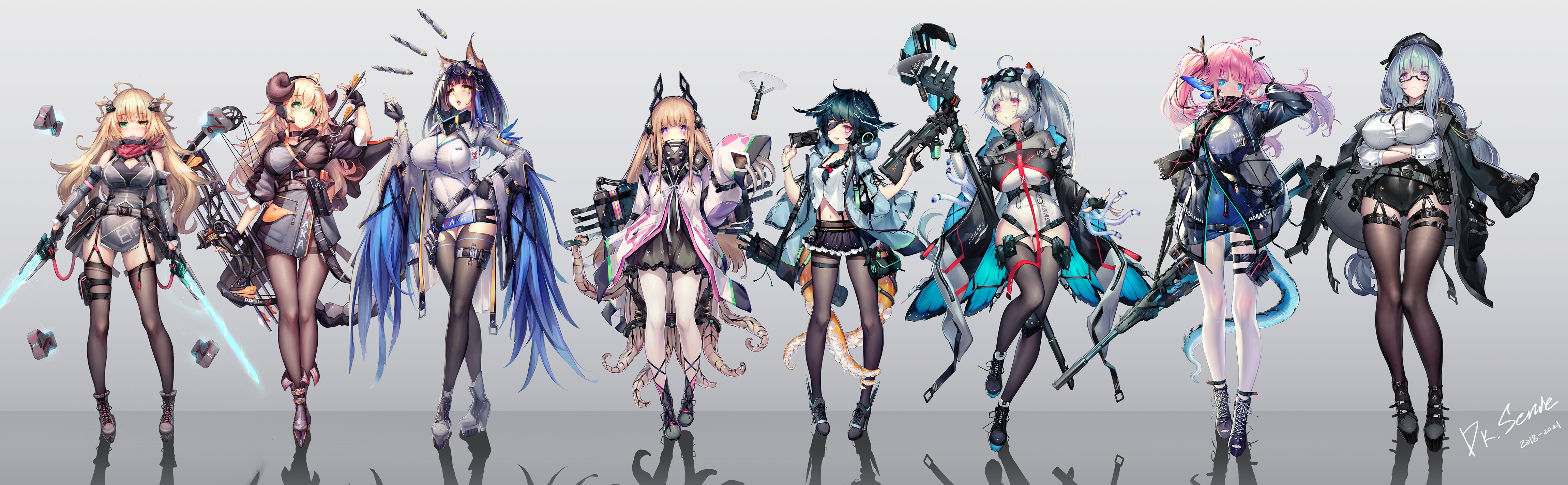 Group of women with futuristic weapons HD Wallpaper