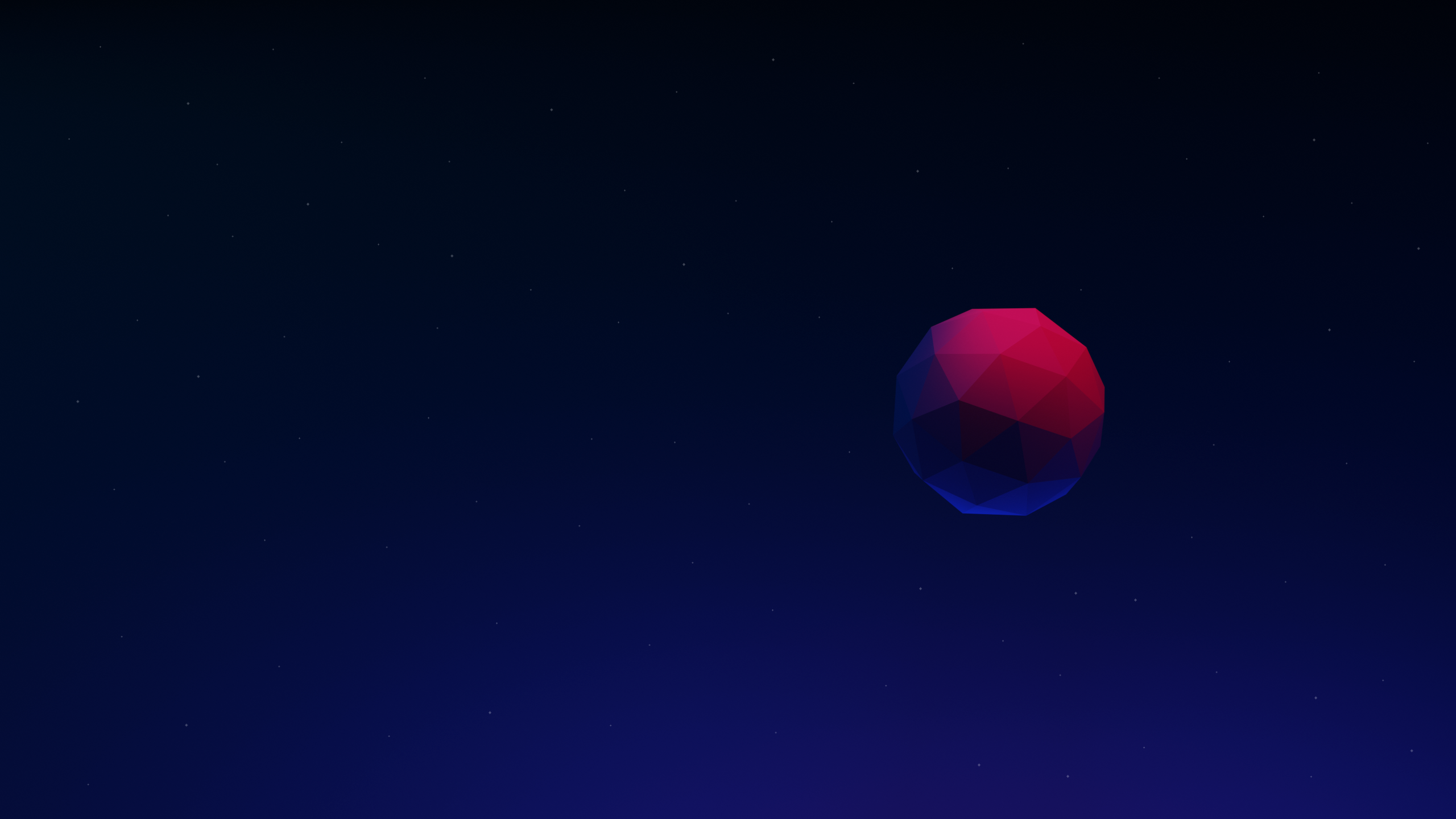 Low-poly planet in a starry night sky HD Wallpaper