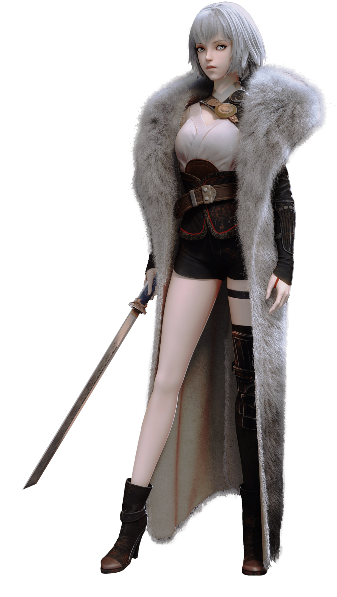 Bai Yuekui with silver hair and sword HD Phone Wallpaper