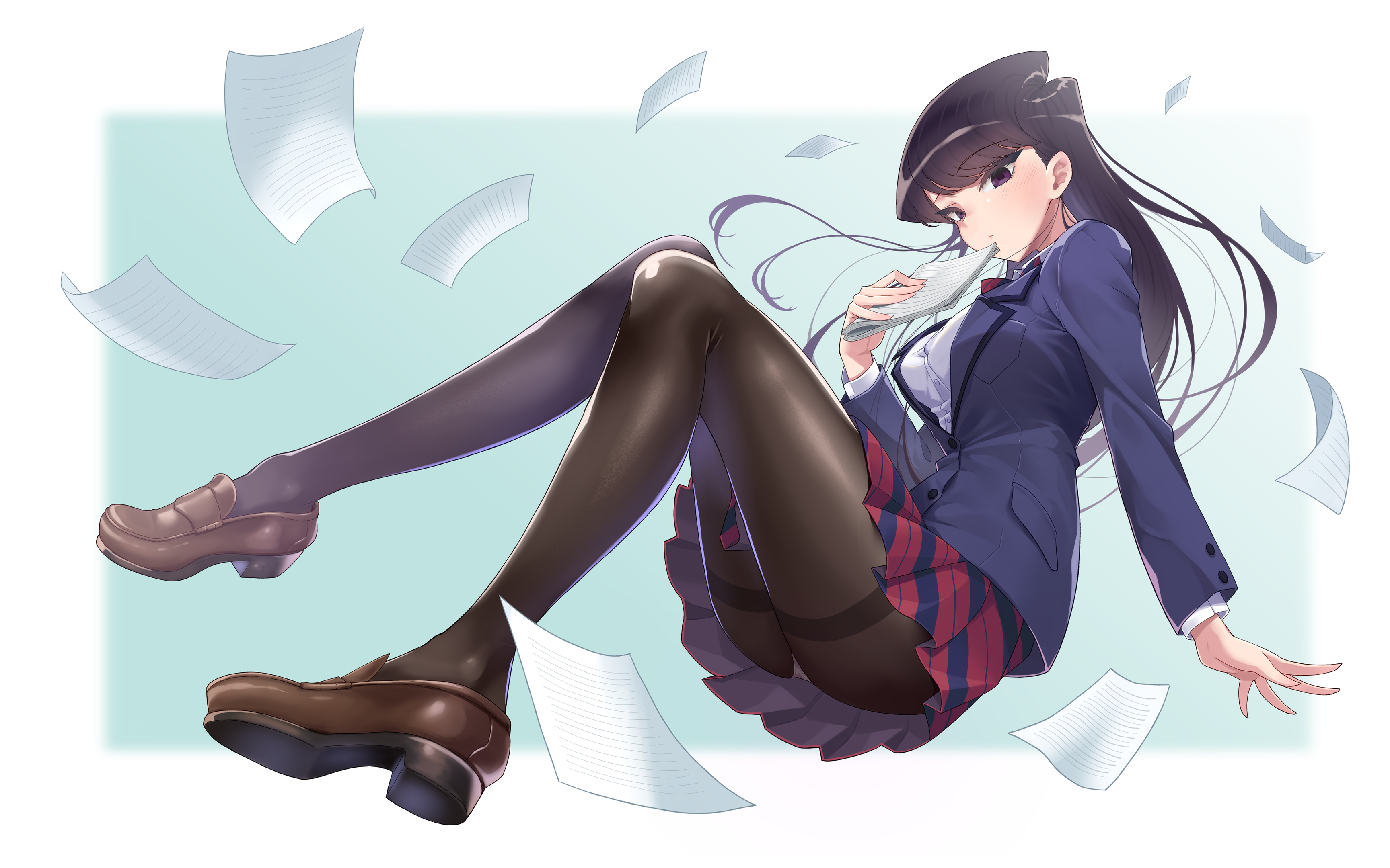 Shouko Komi holding paper HD Wallpaper