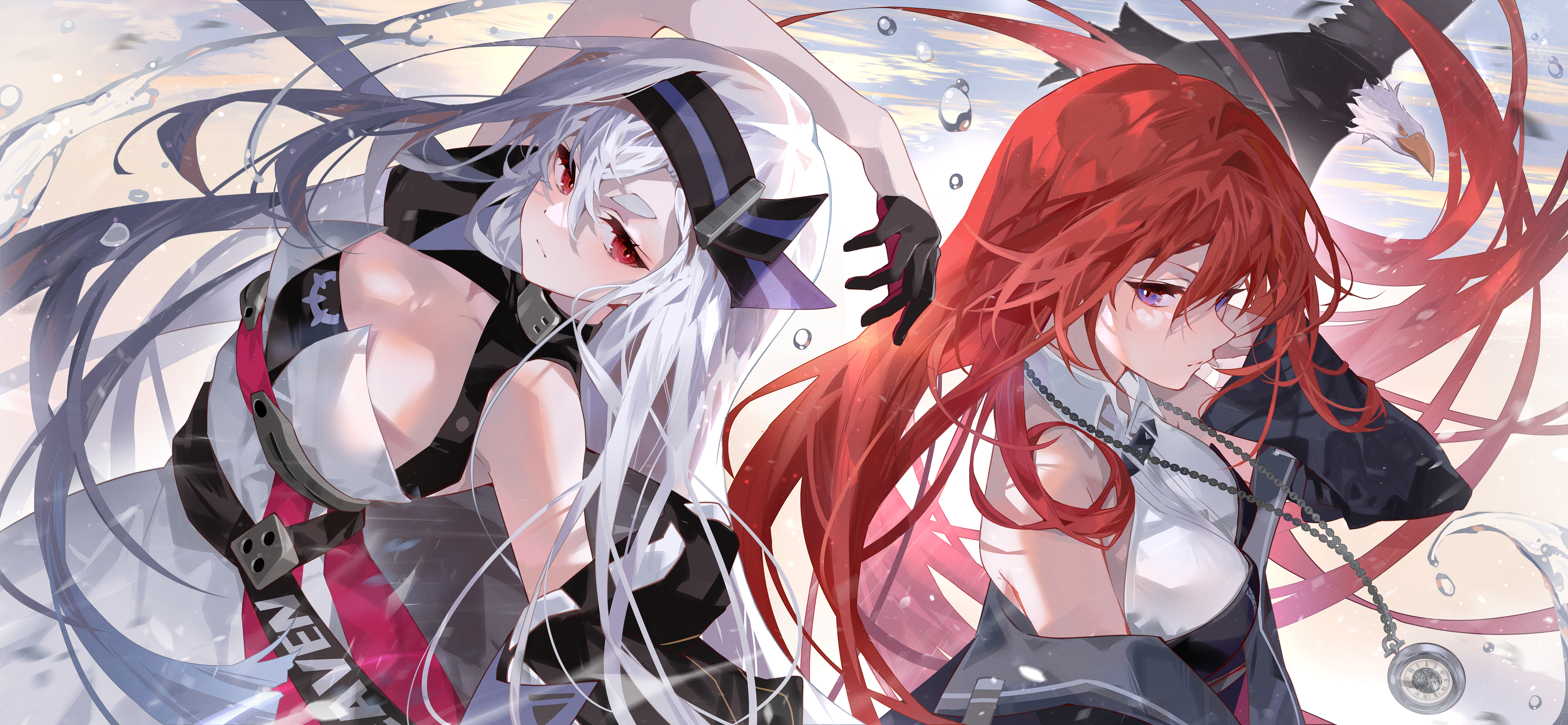 4K Arutera with red eyes and silver hair HD Wallpaper