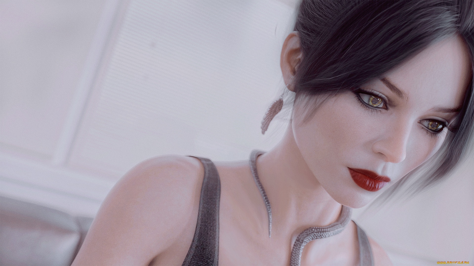 Woman with snake necklace and makeup HD Wallpaper