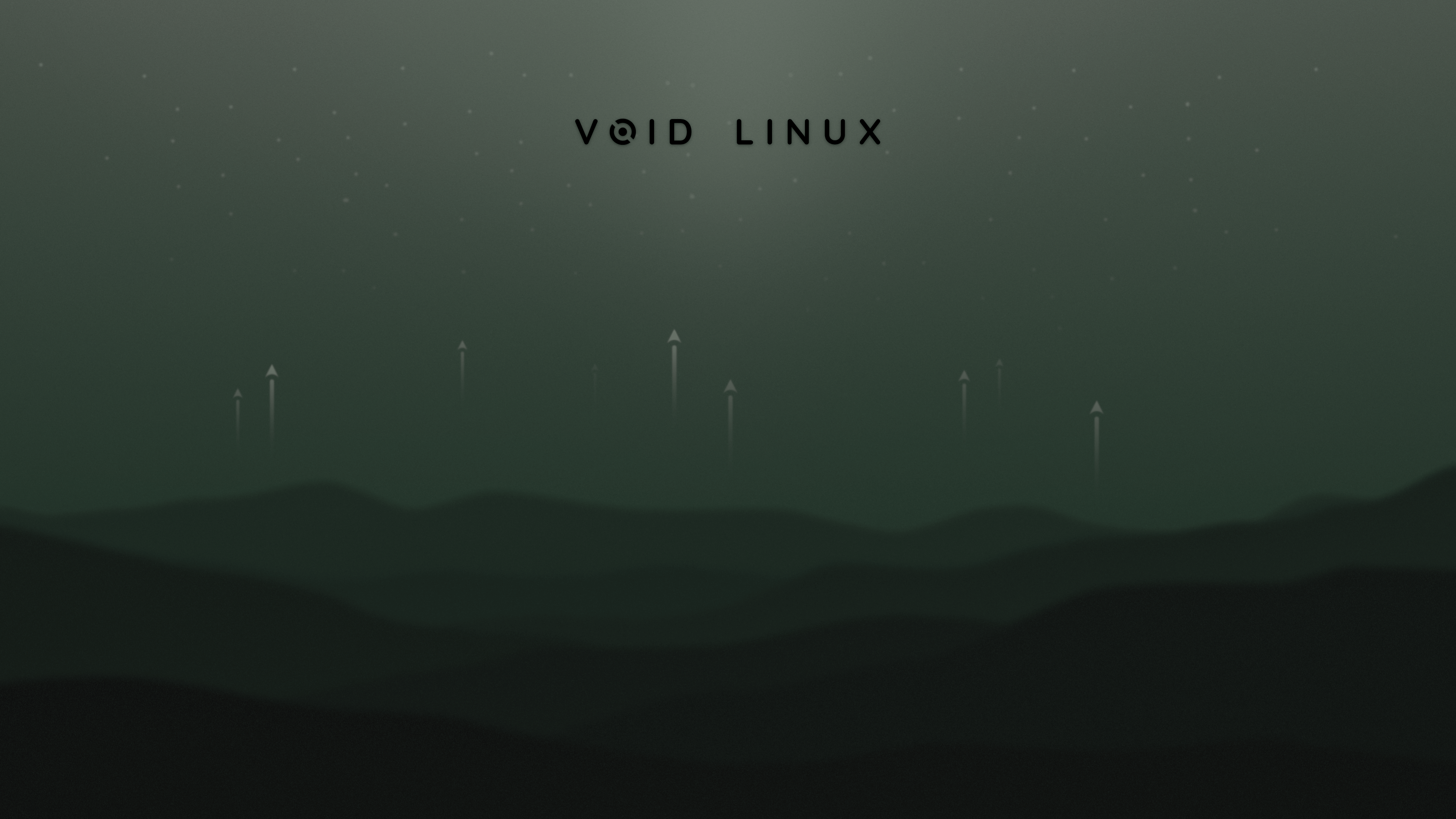 Void Linux Minimalist Landscape with Ascending Arrows HD Wallpaper