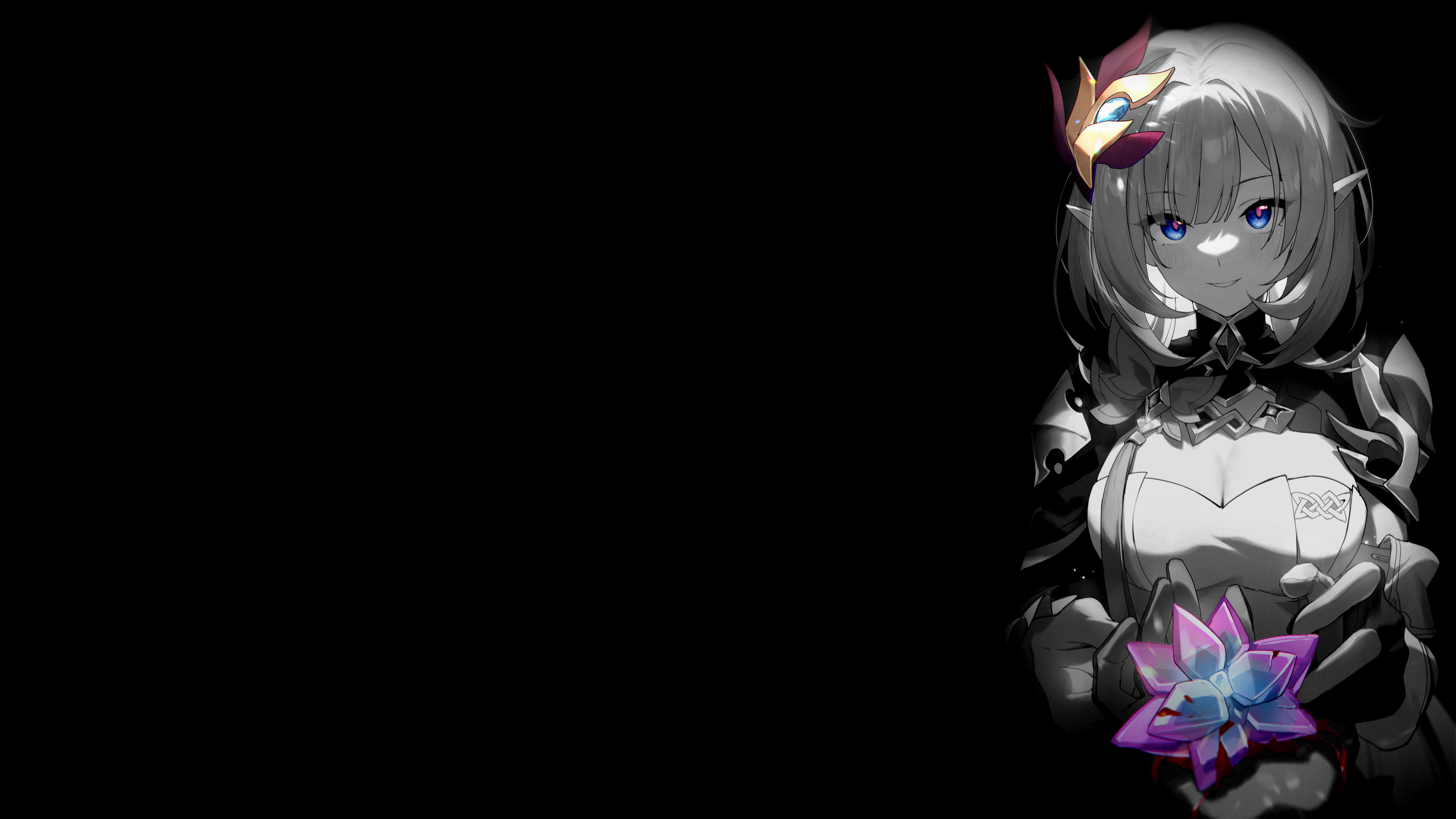 Elysia from Honkai Impact 3rd holding a flower HD Wallpaper