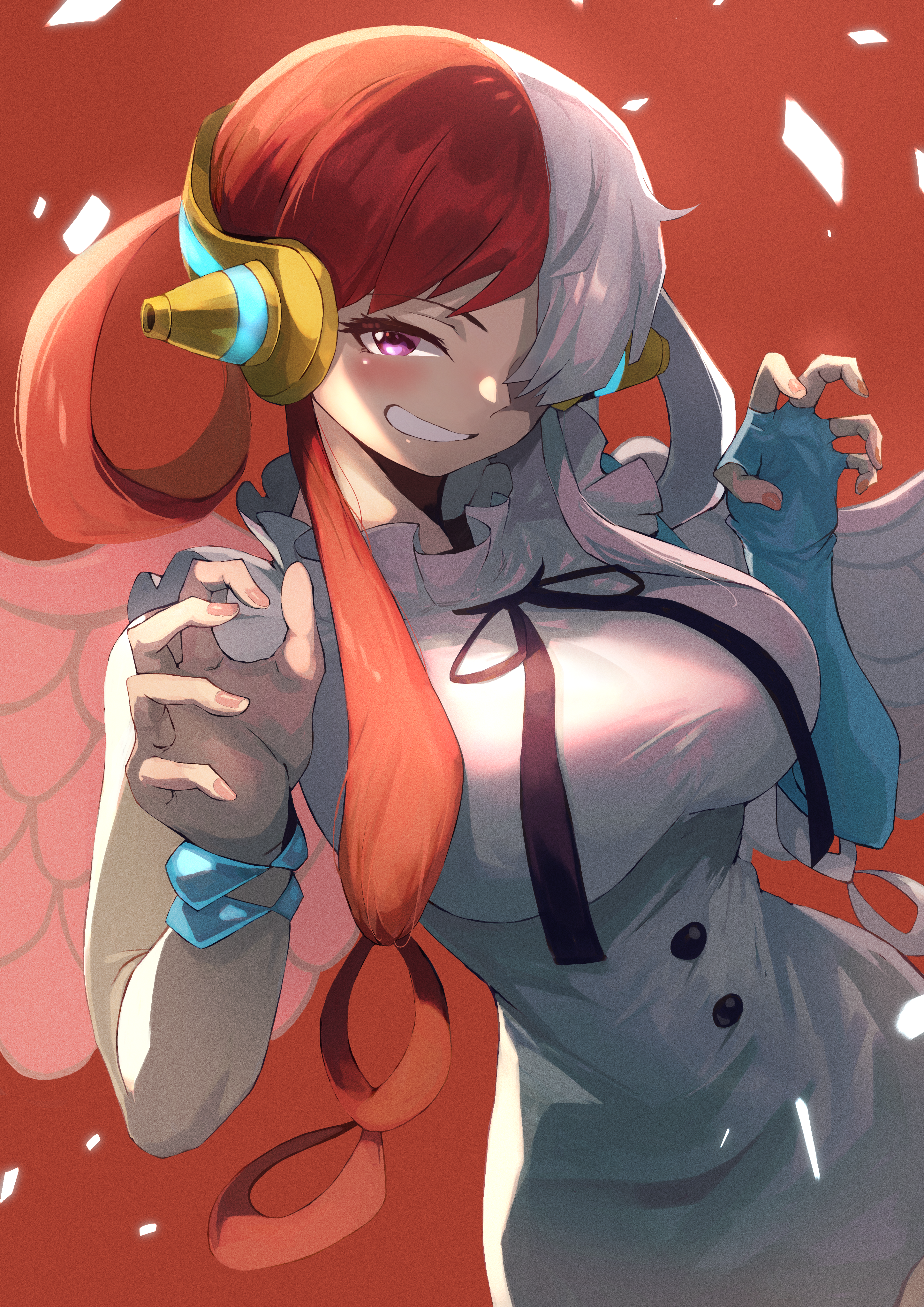 Uta from One Piece with multi-colored hair and white dress HD Phone Wallpaper