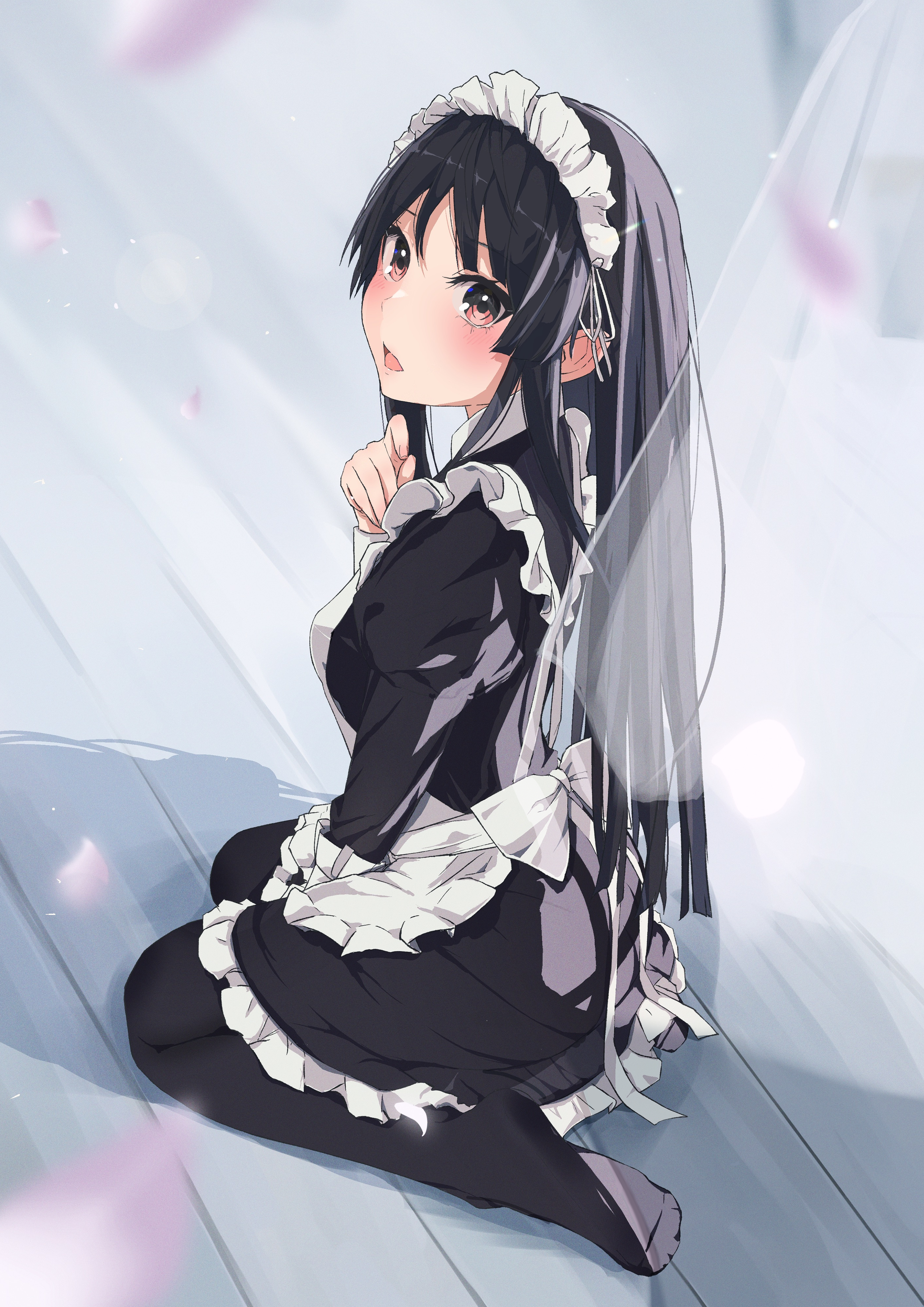 Akiyama Mio in a Maid Outfit HD Phone Wallpaper