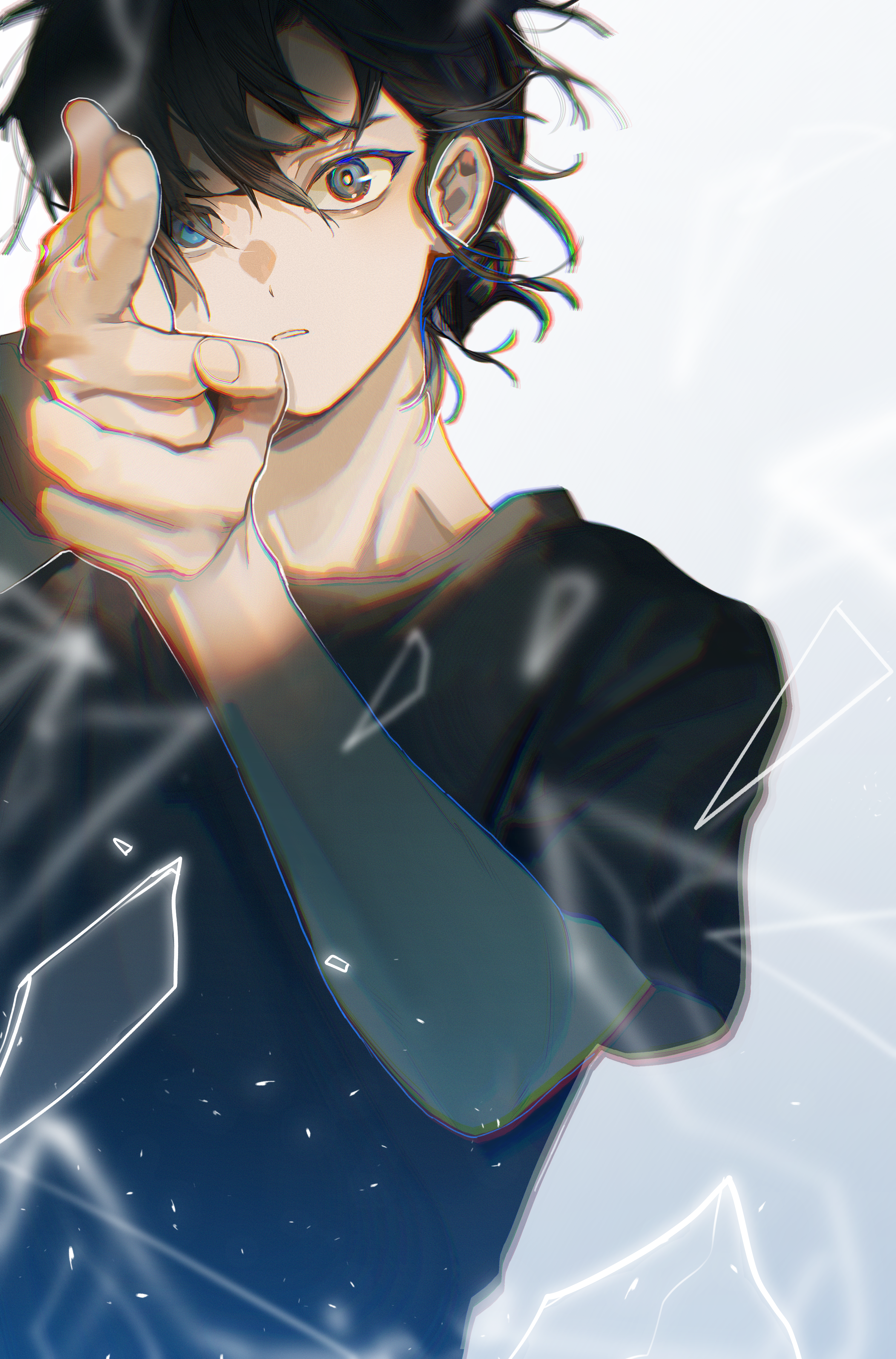 Shinpei Ajiro from Summer Time Rendering doing a finger gun HD Phone Wallpaper