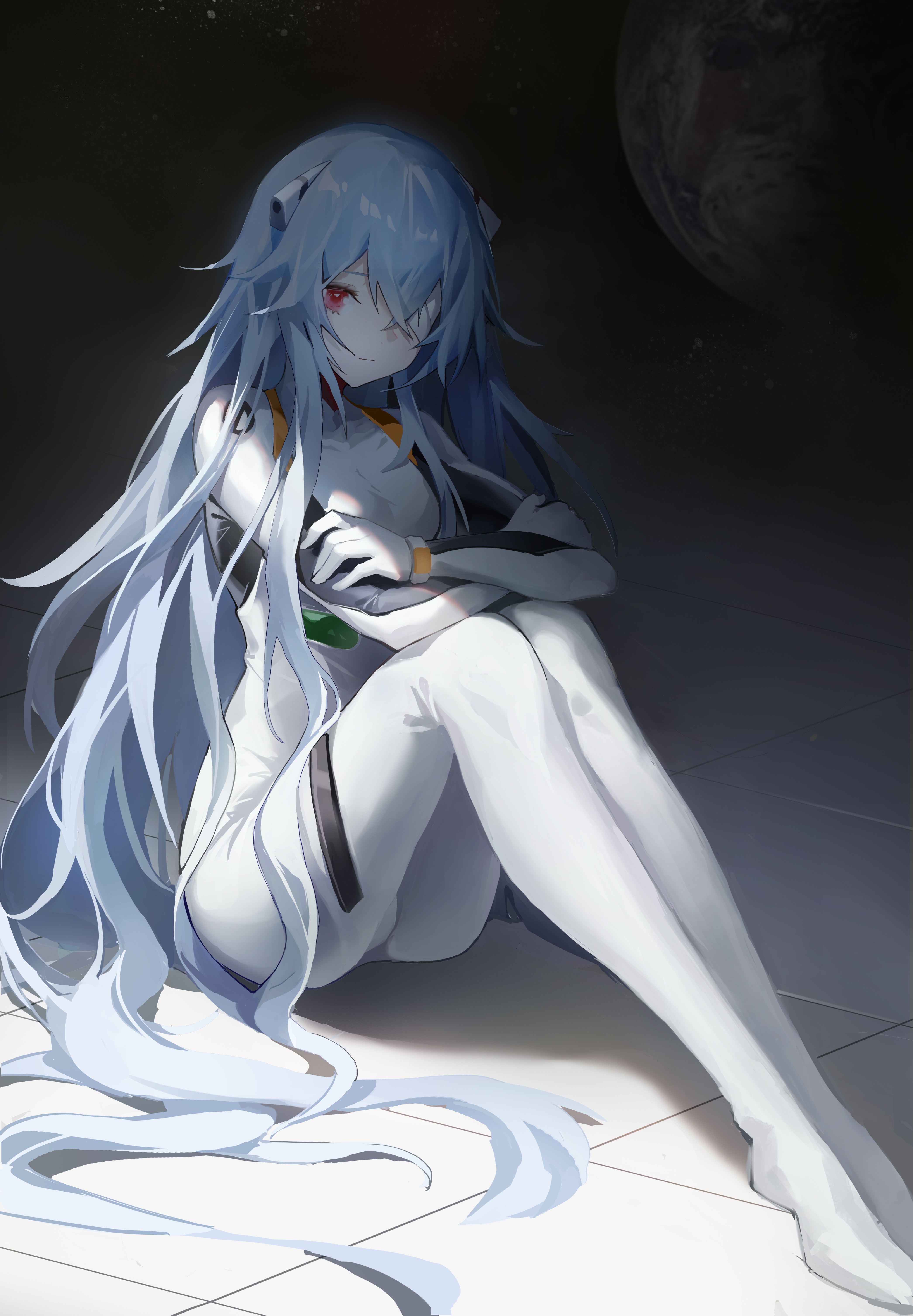 4K Ayanami Rei in Neon Genesis Evangelion Bodysuit HD Phone Wallpaper