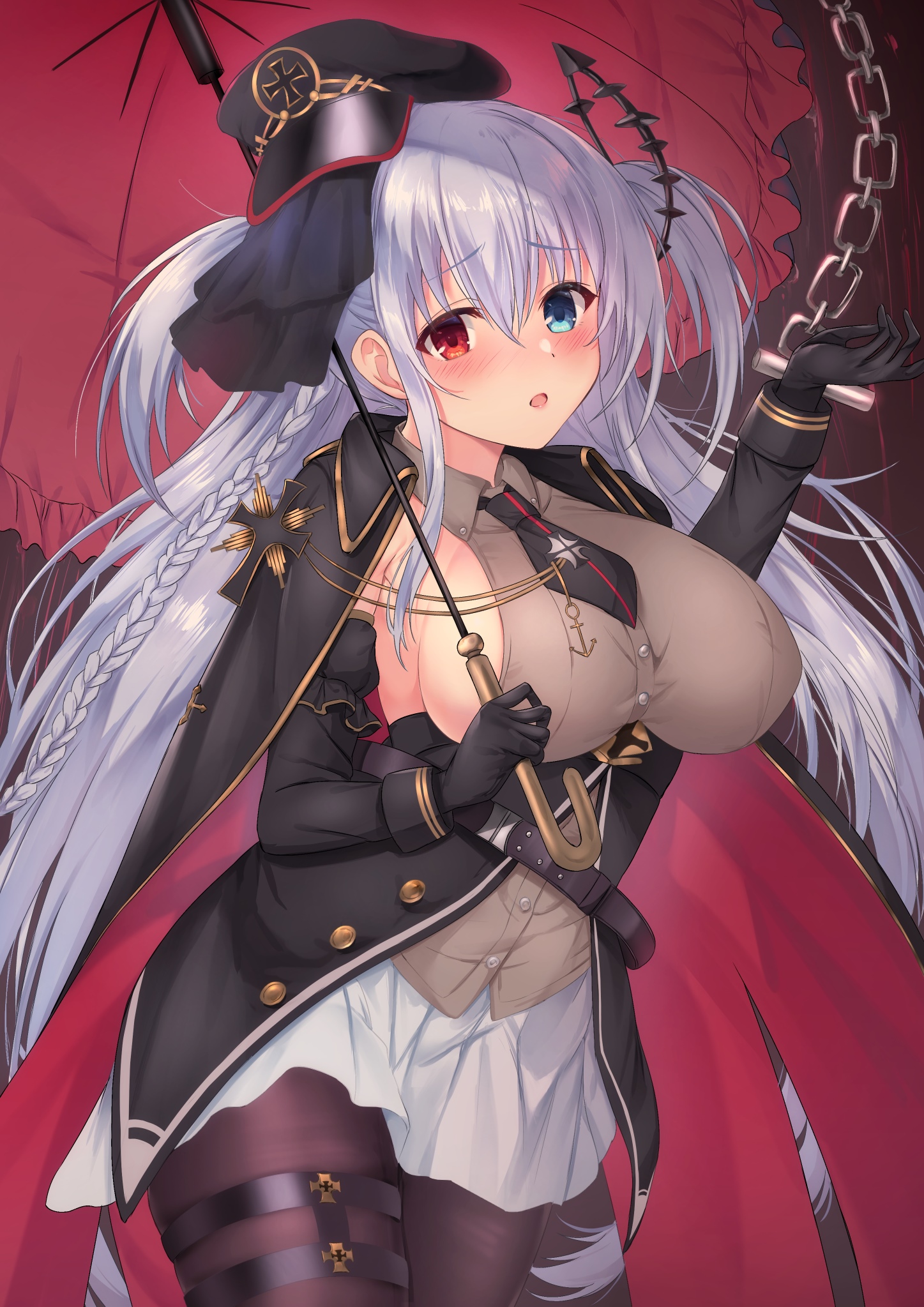 Elbing from Azur Lane holding an umbrella HD Phone Wallpaper