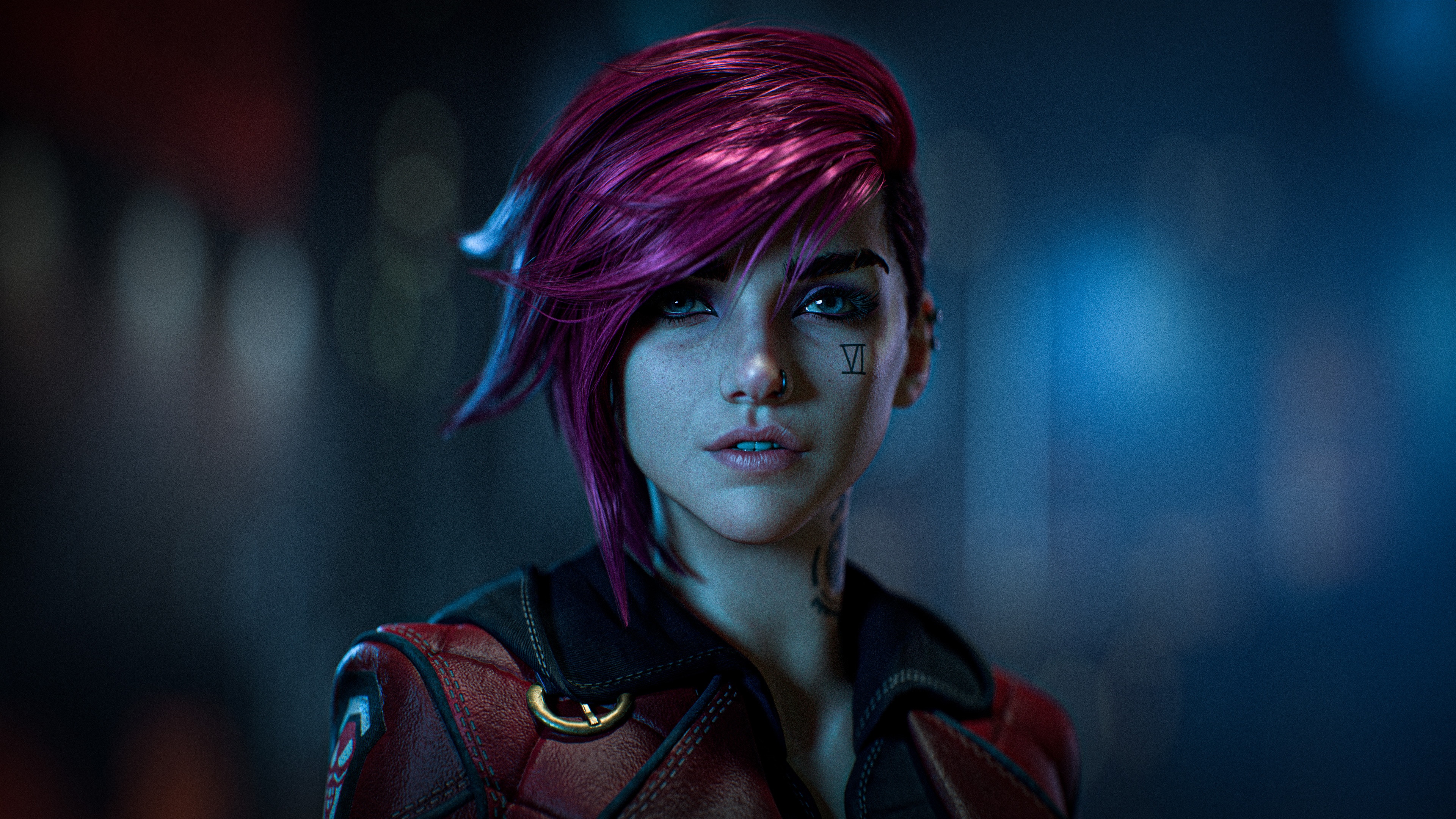 4K fan art of Vi from Arcane and League of Legends HD Wallpaper