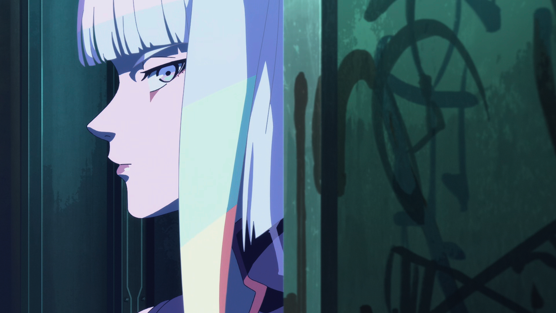 Lucy from Cyberpunk: Edgerunners in profile HD Wallpaper