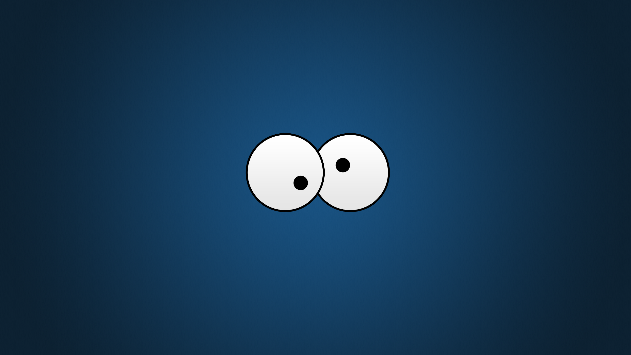 Cookie Monster eyes on blue background HD Wallpaper