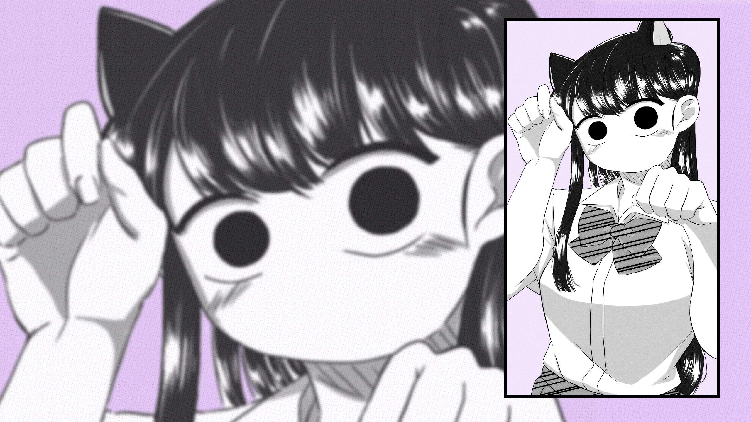 Komi Shouko with cat ears and school uniform HD Wallpaper