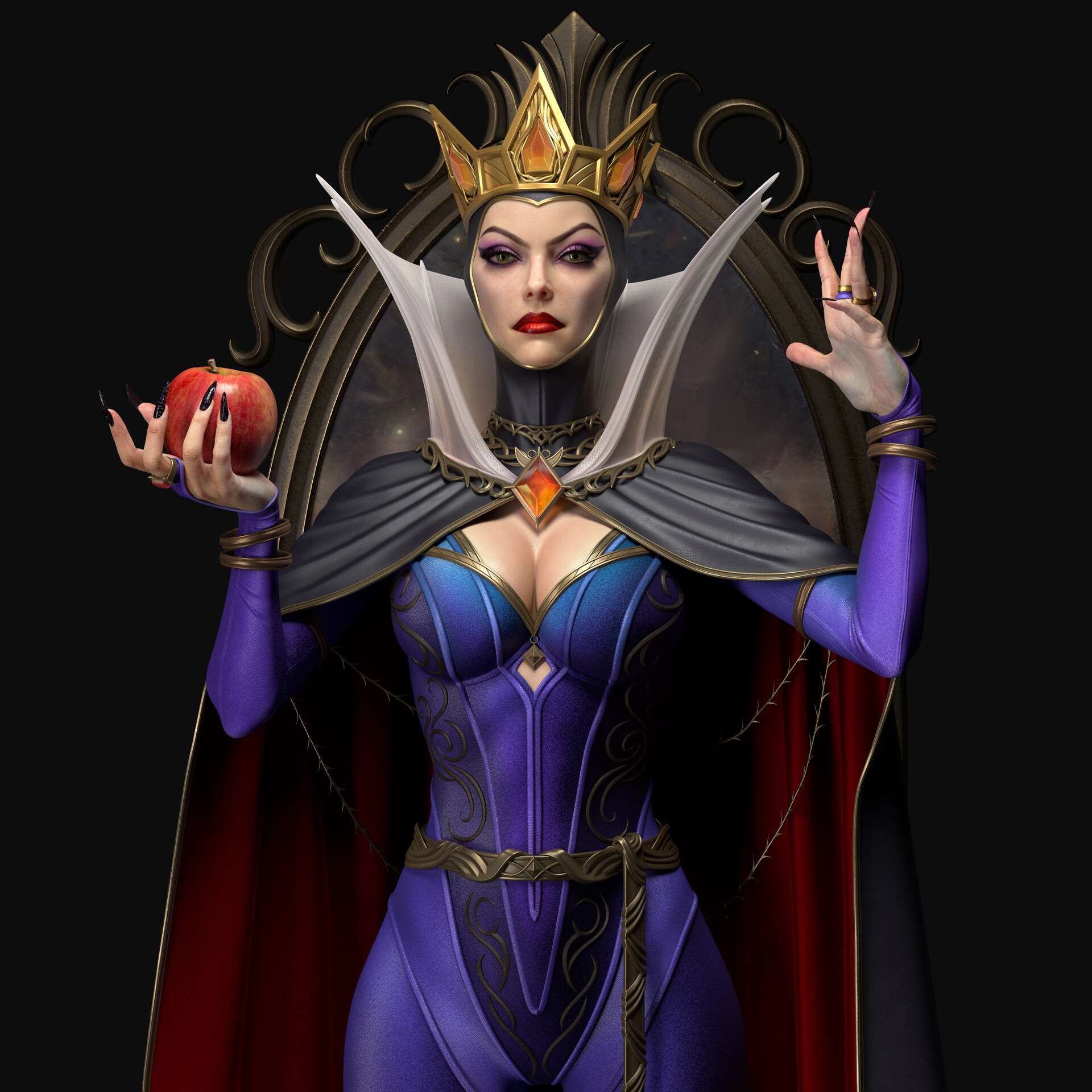 Evil Queen from Snow White holding an apple HD Wallpaper