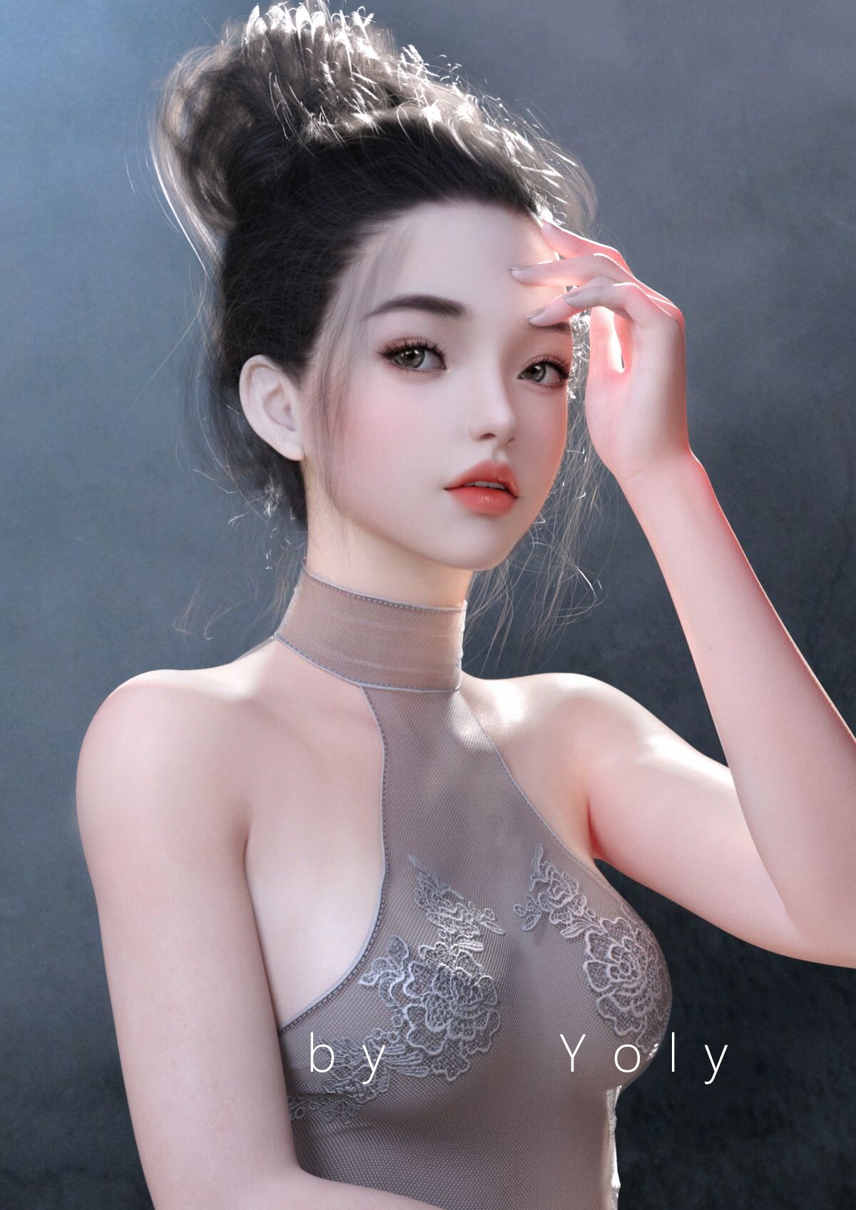 Asian woman in a sheer dress by Yoly HD Phone Wallpaper