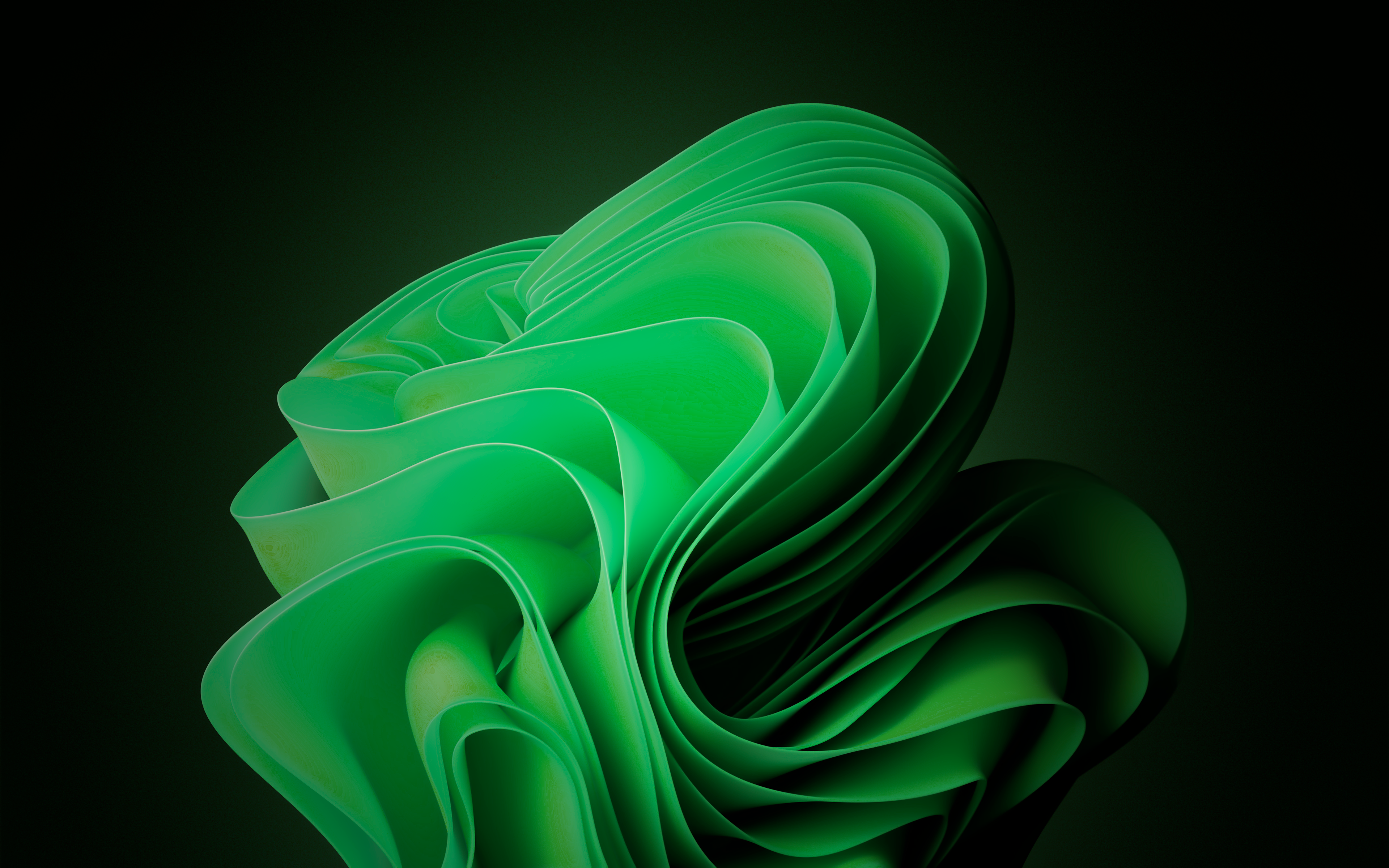 Windows 11 Green Abstract 4K HD Wallpaper
