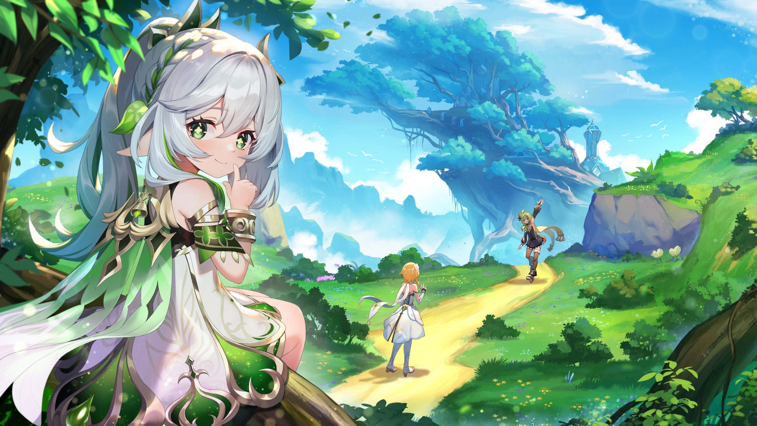 Nahida, Lumine, and Collei in Genshin Impact HD Wallpaper