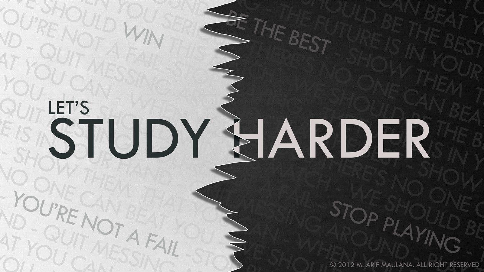 Let's Study Harder motivational text HD Wallpaper