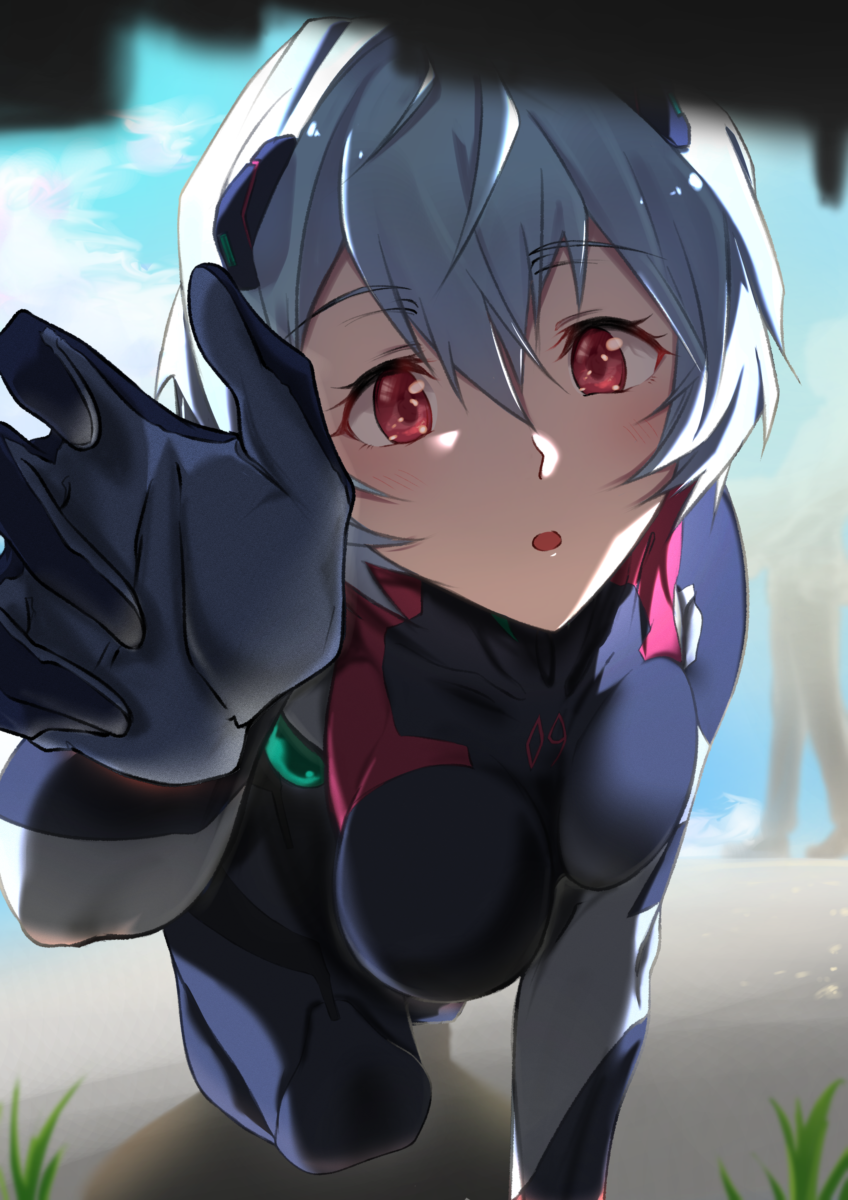Rei Ayanami in a blue bodysuit from Evangelion HD Phone Wallpaper