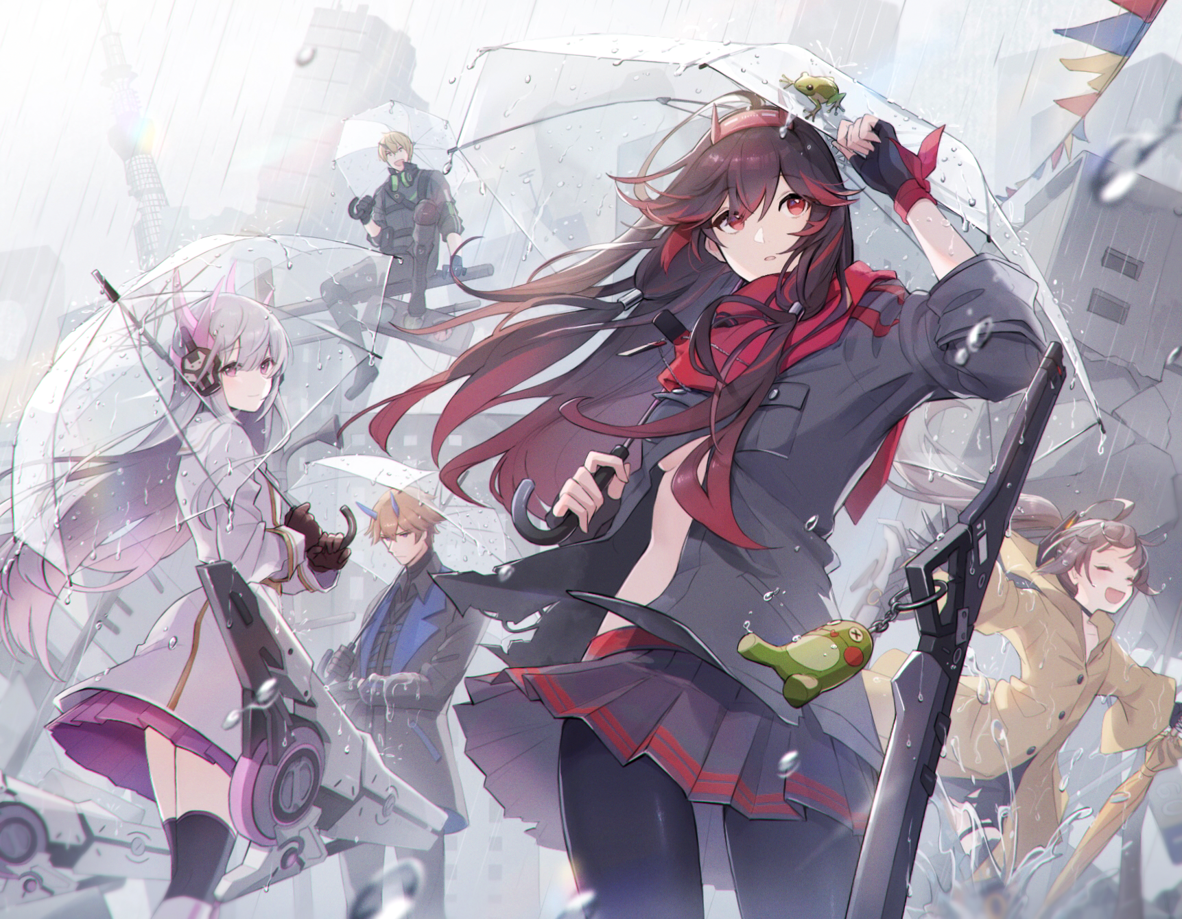 Punishing: Gray Raven characters in the rain HD Wallpaper