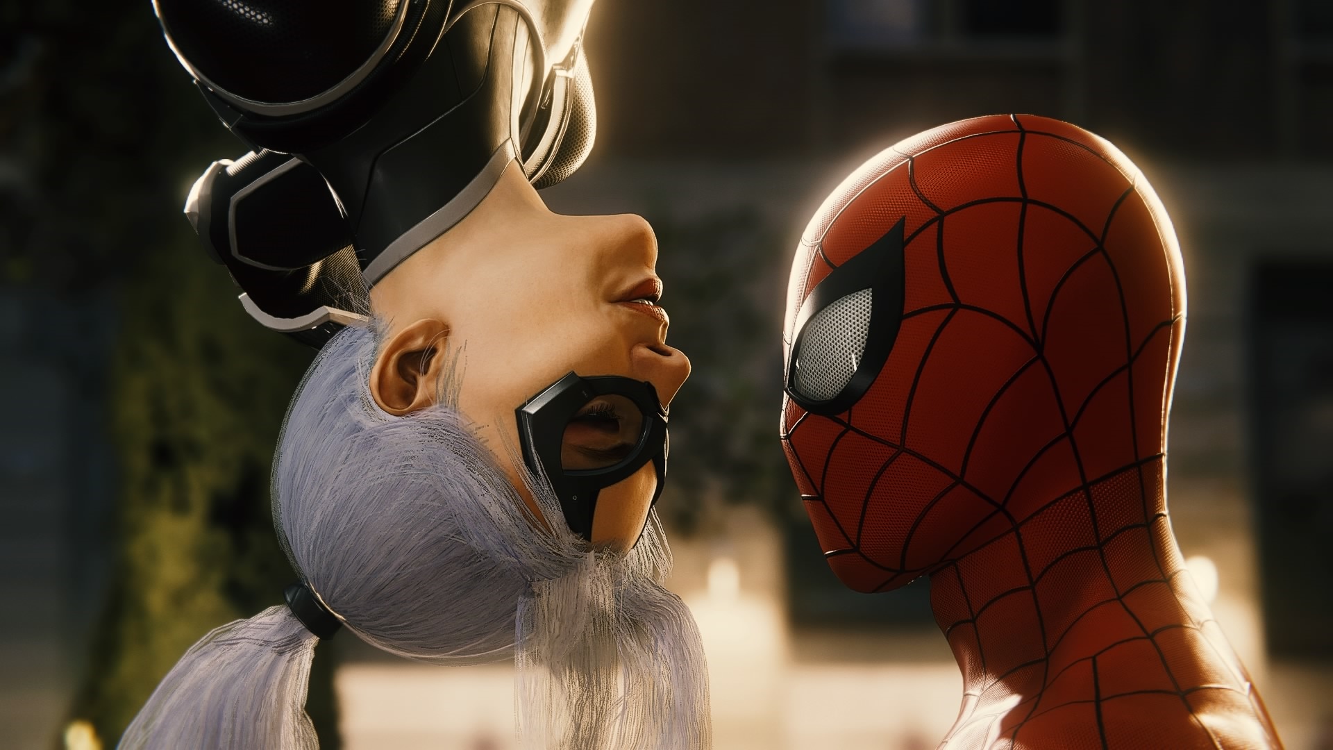 Spider-Man and Black Cat face each other HD Wallpaper