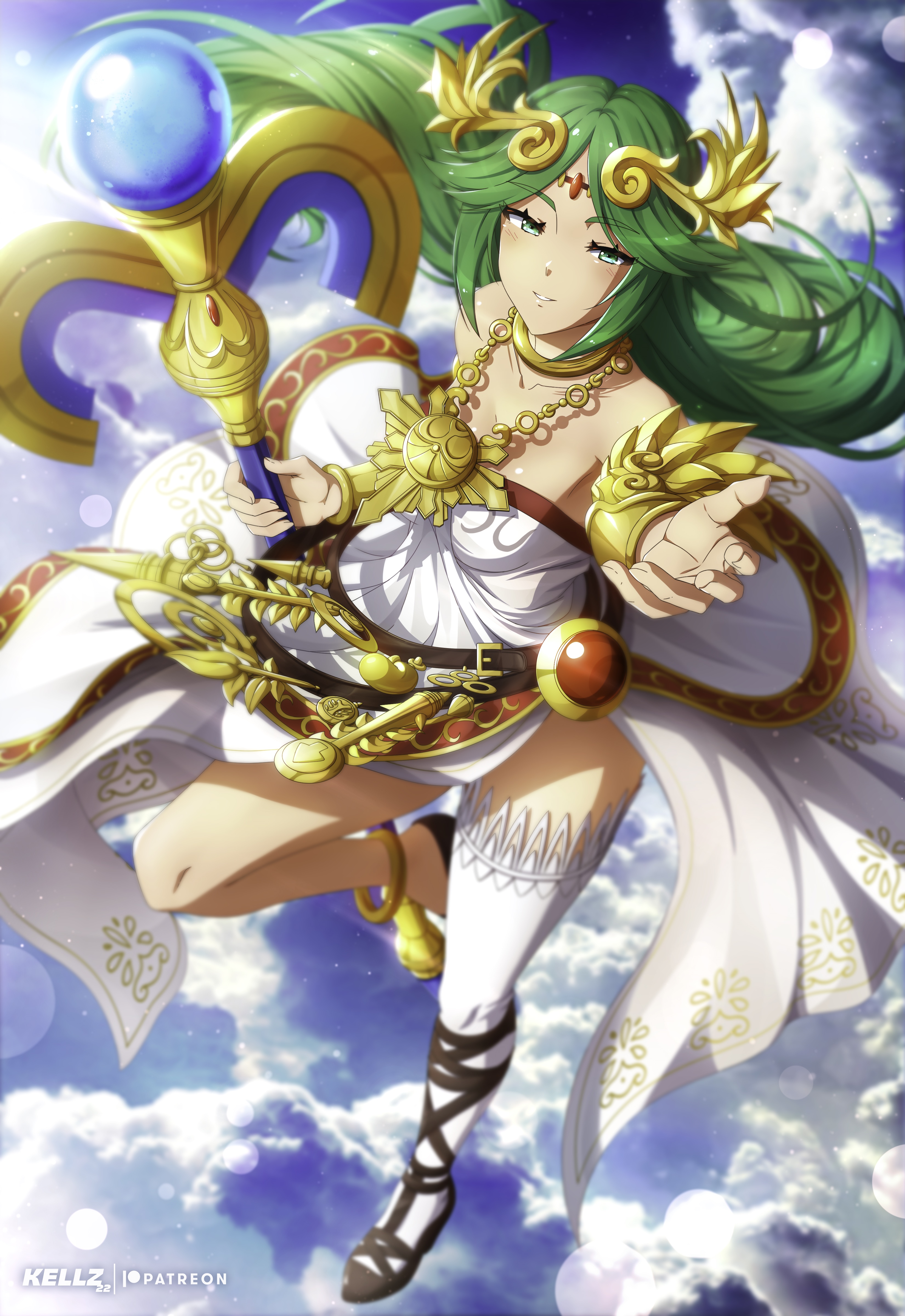 Palutena from Kid Icarus fan art by Kellz HD Phone Wallpaper