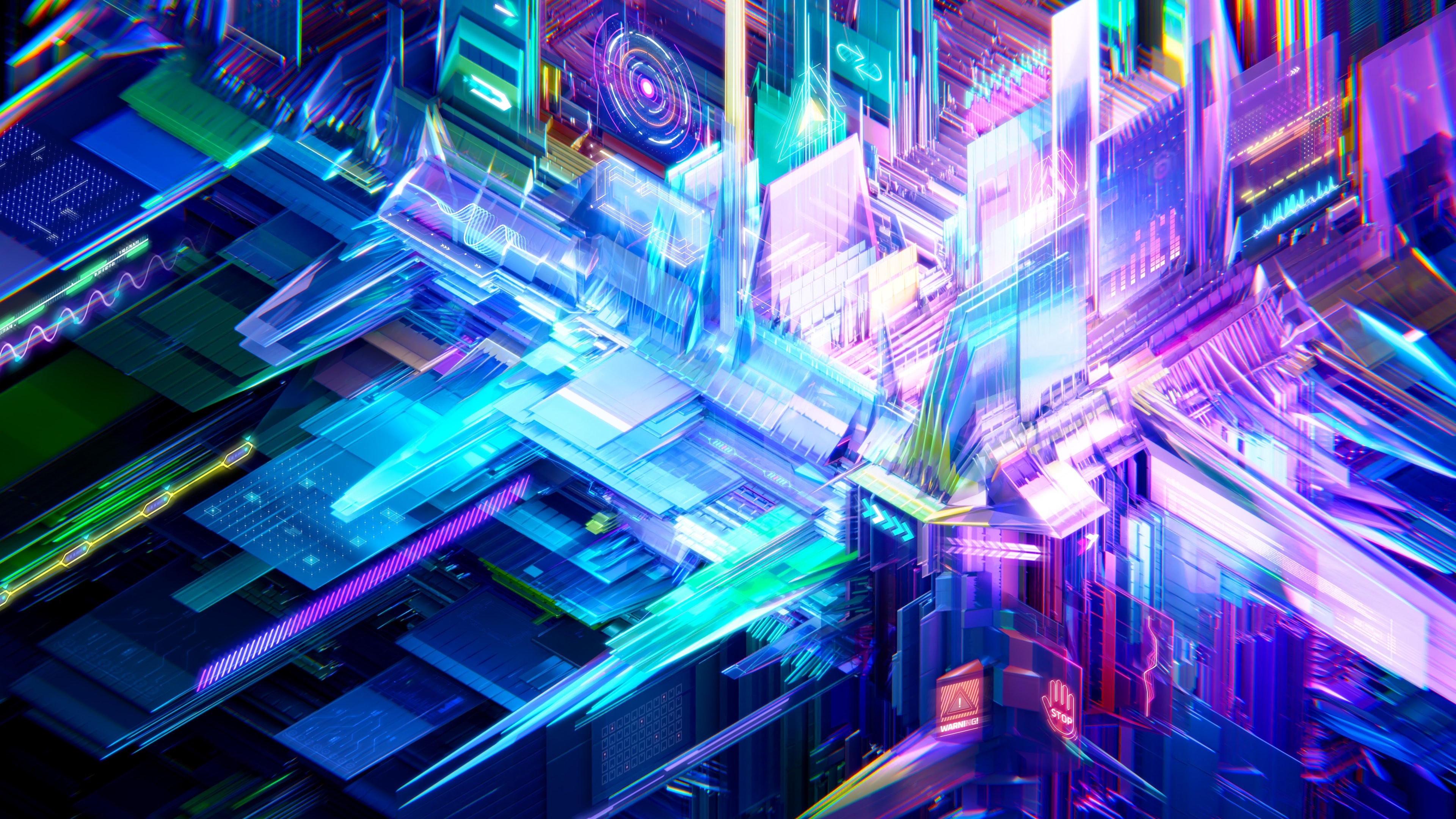 4K 3D Abstract Lights Texture HD Wallpaper