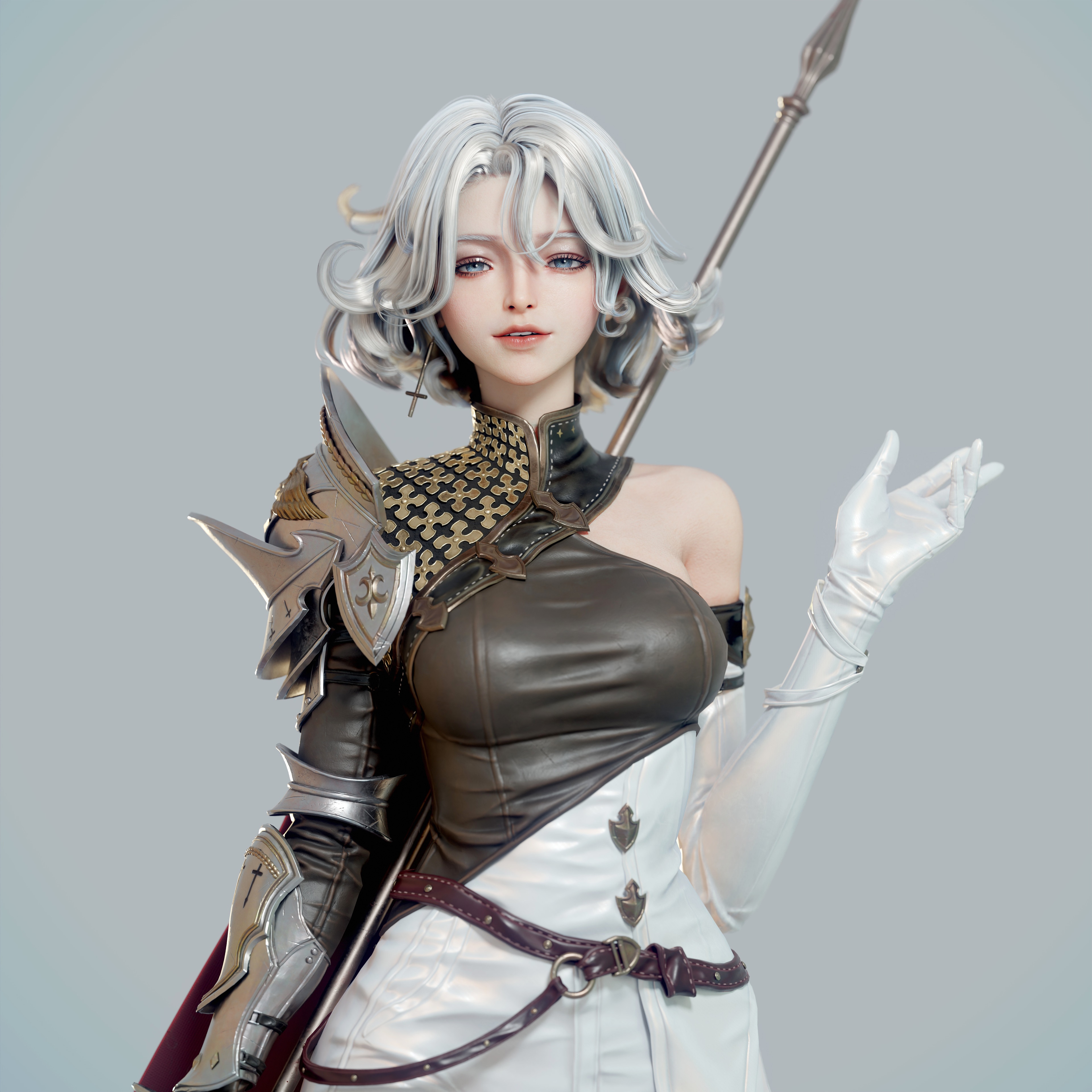 4K Game CG Model of a Female Warrior HD Wallpaper
