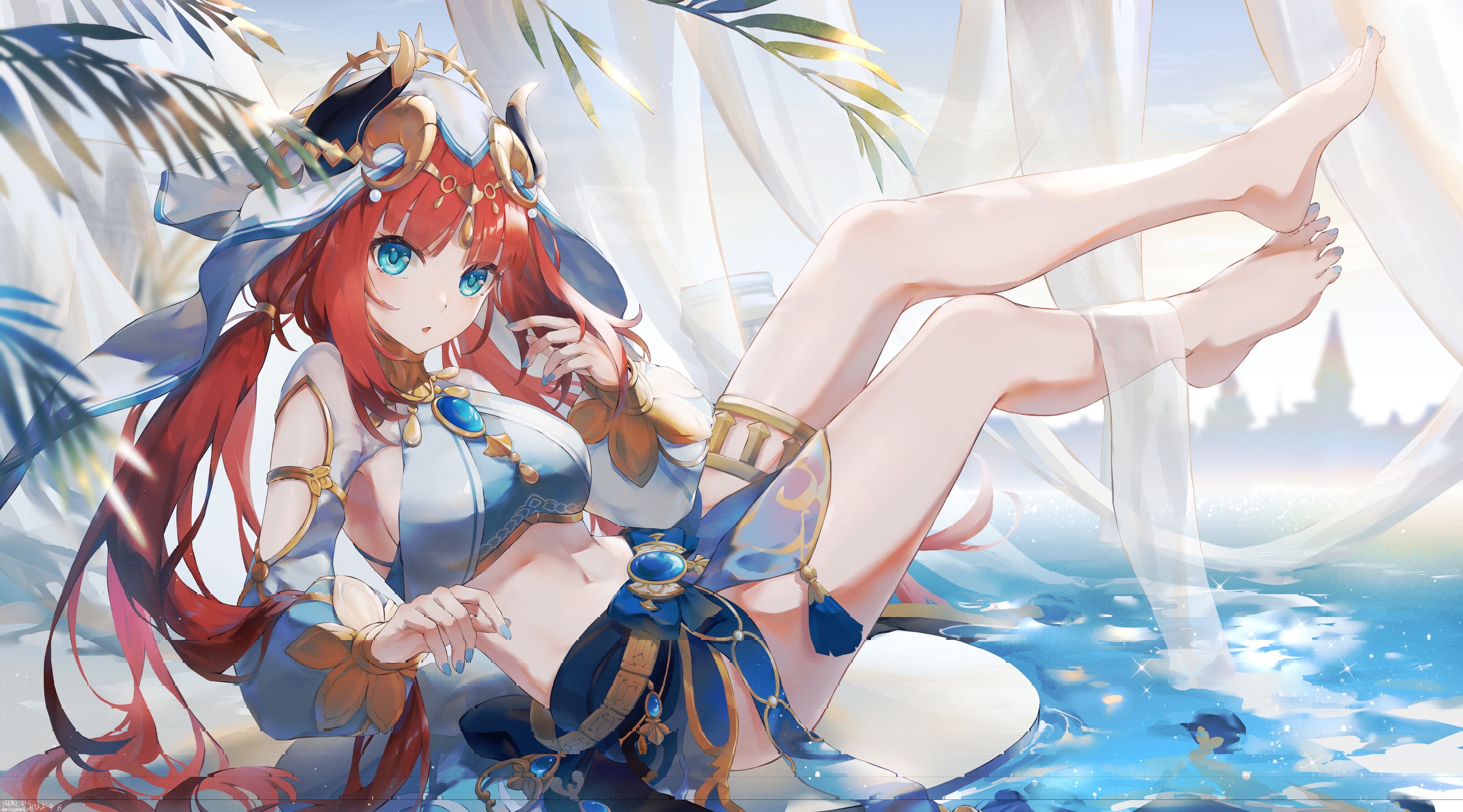 4K Genshin Impact Nilou with Legs Up HD Wallpaper