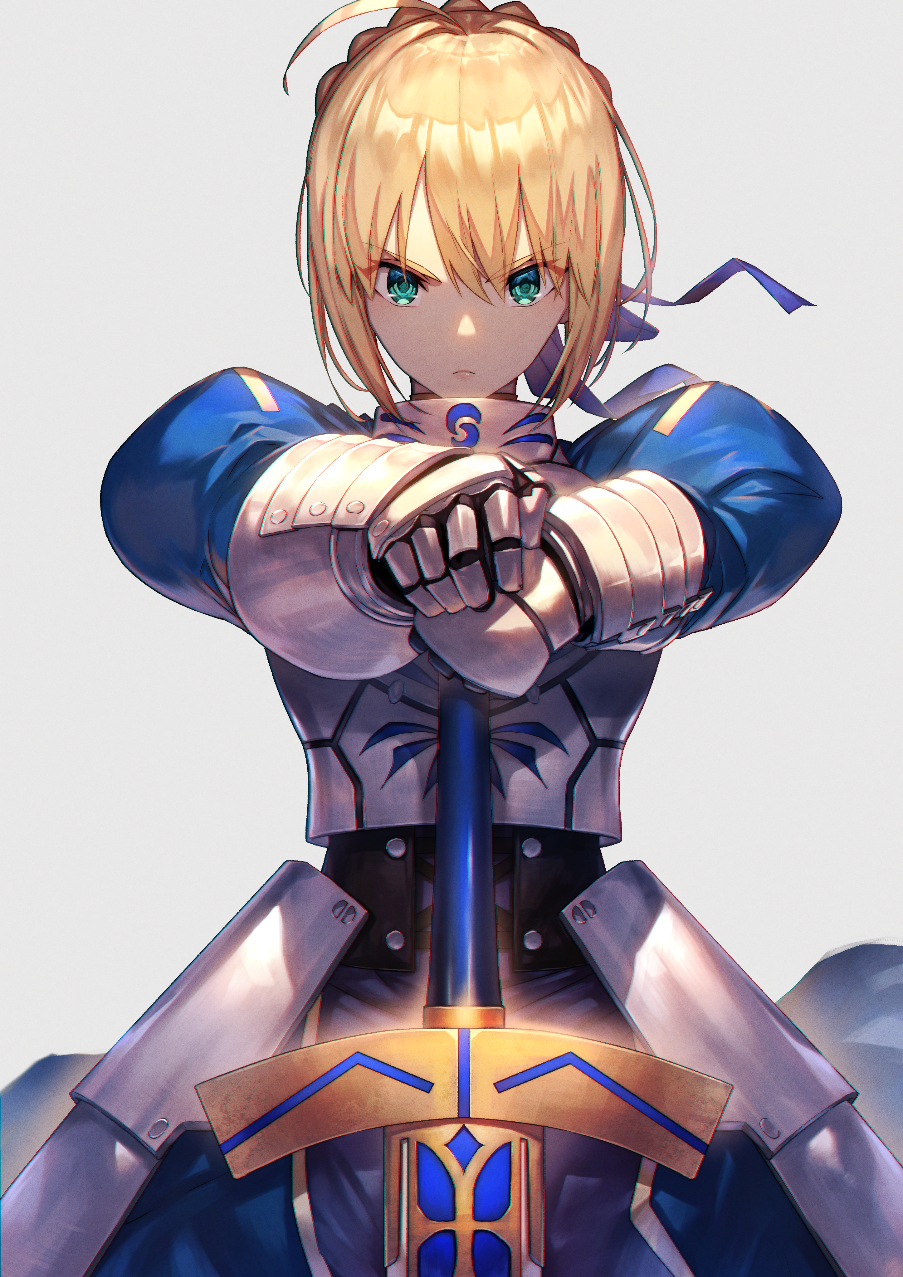 Saber Artoria Pendragon from Fate series holding a sword HD Phone Wallpaper
