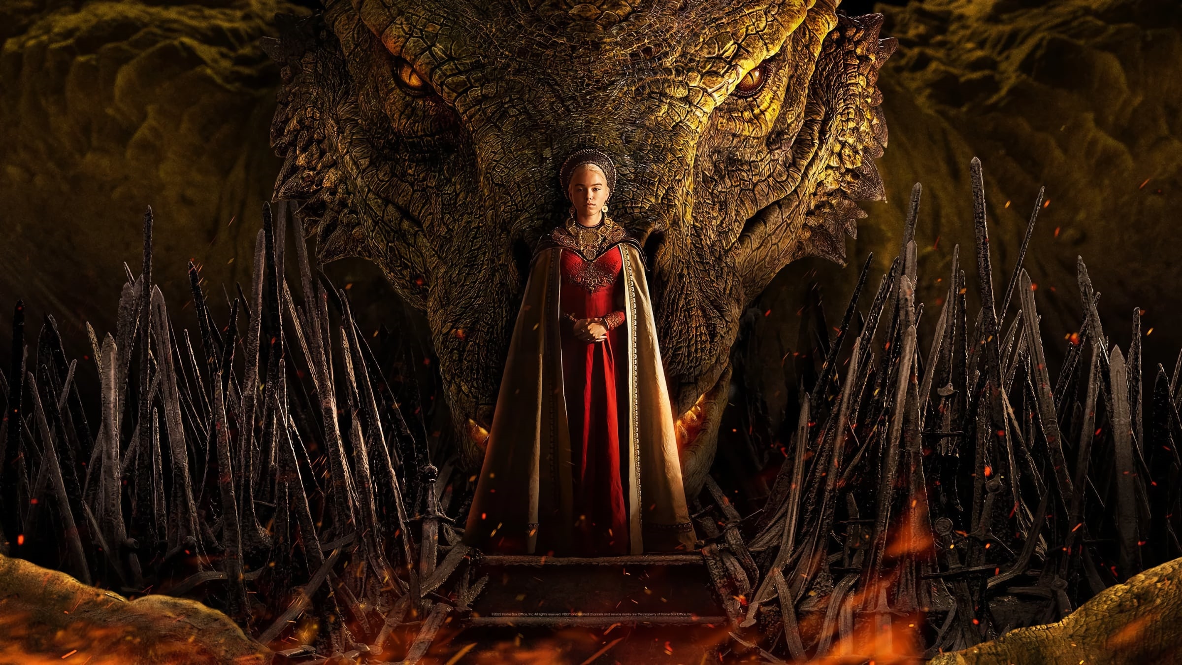 Rhaenyra Targaryen and a Dragon from House of the Dragon HD Wallpaper