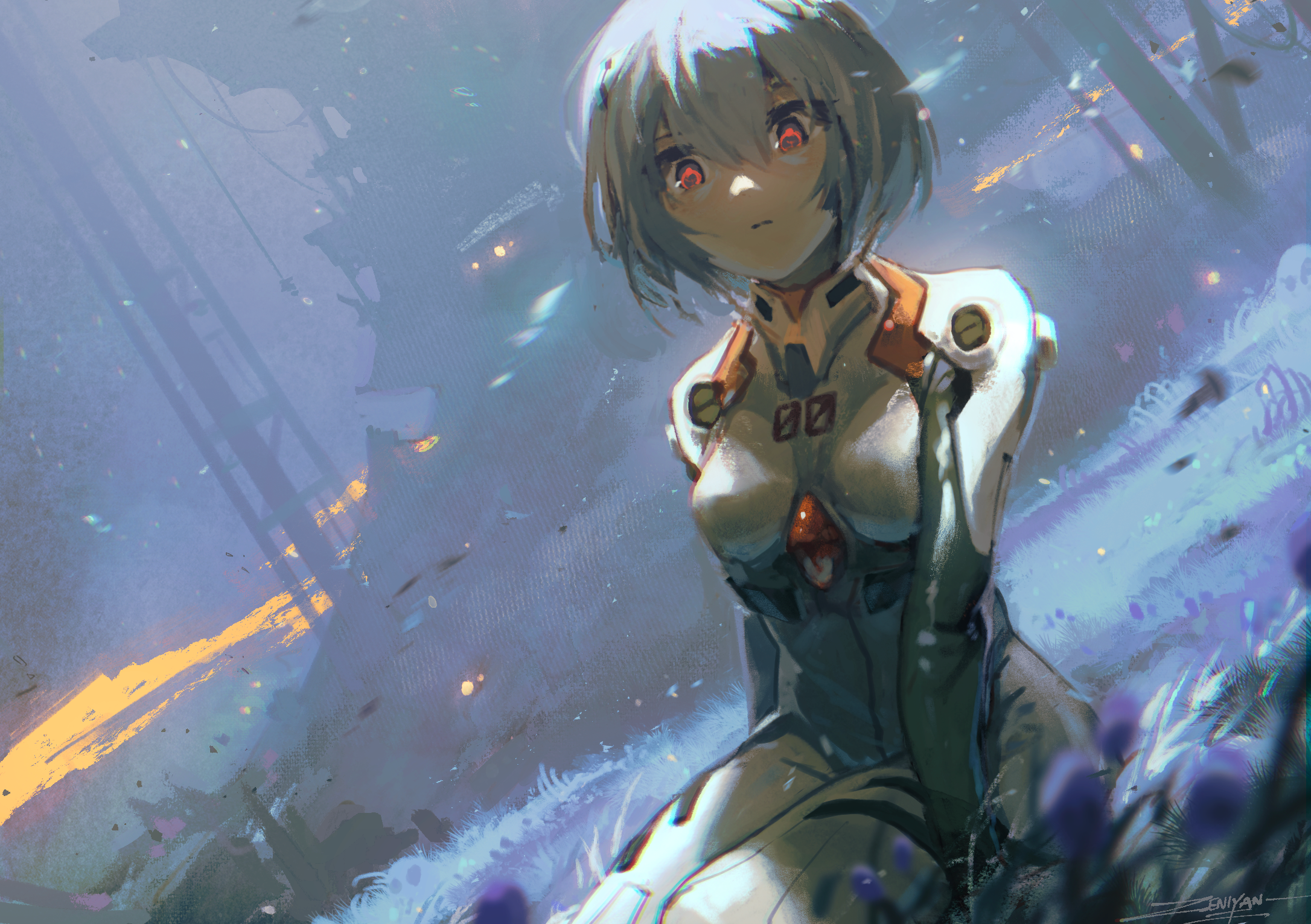 Rebuild of Evangelion fan art of Ayanami Rei HD Wallpaper