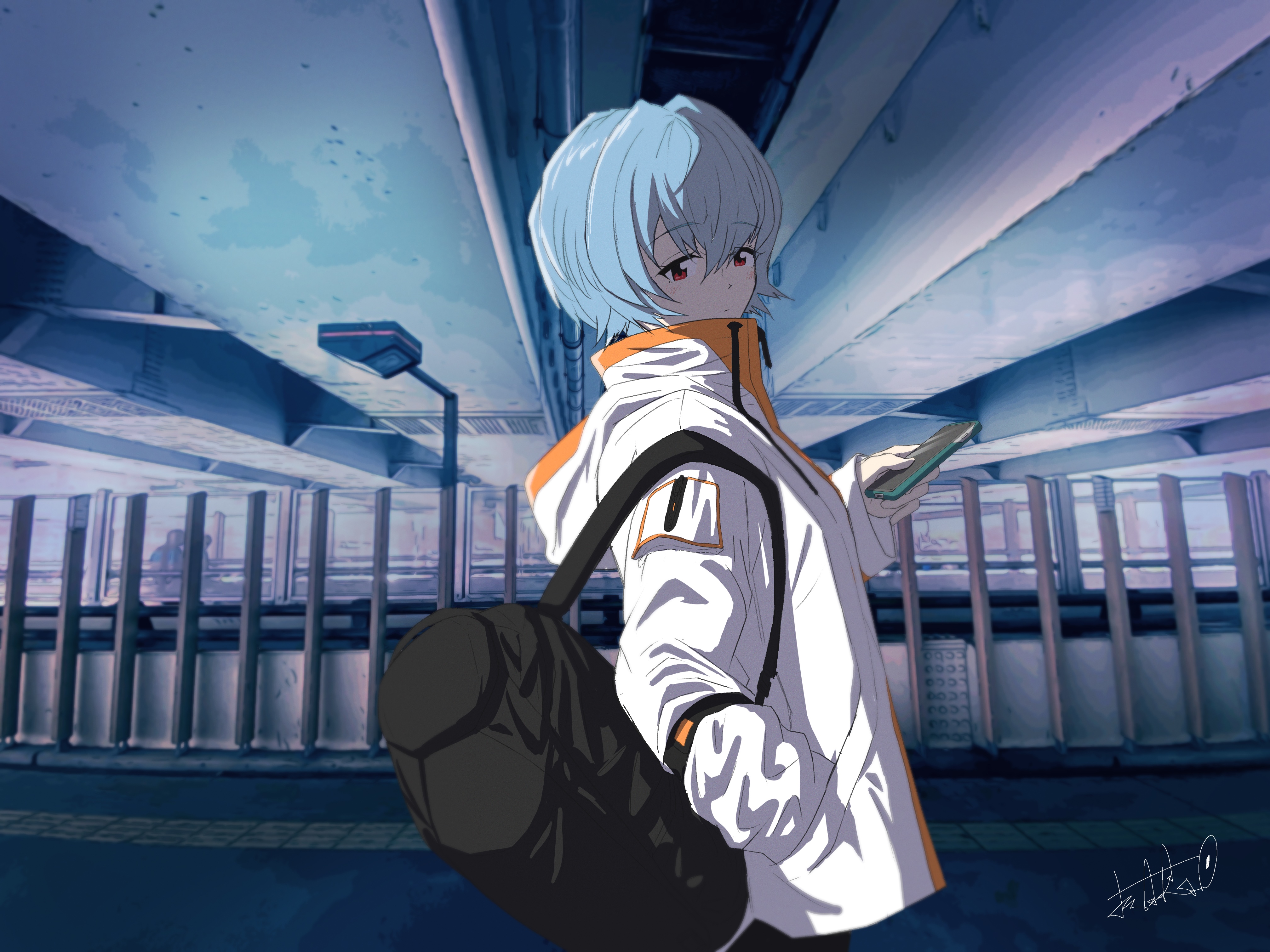 4K Ayanami Rei fan art from Rebuild of Evangelion HD Wallpaper
