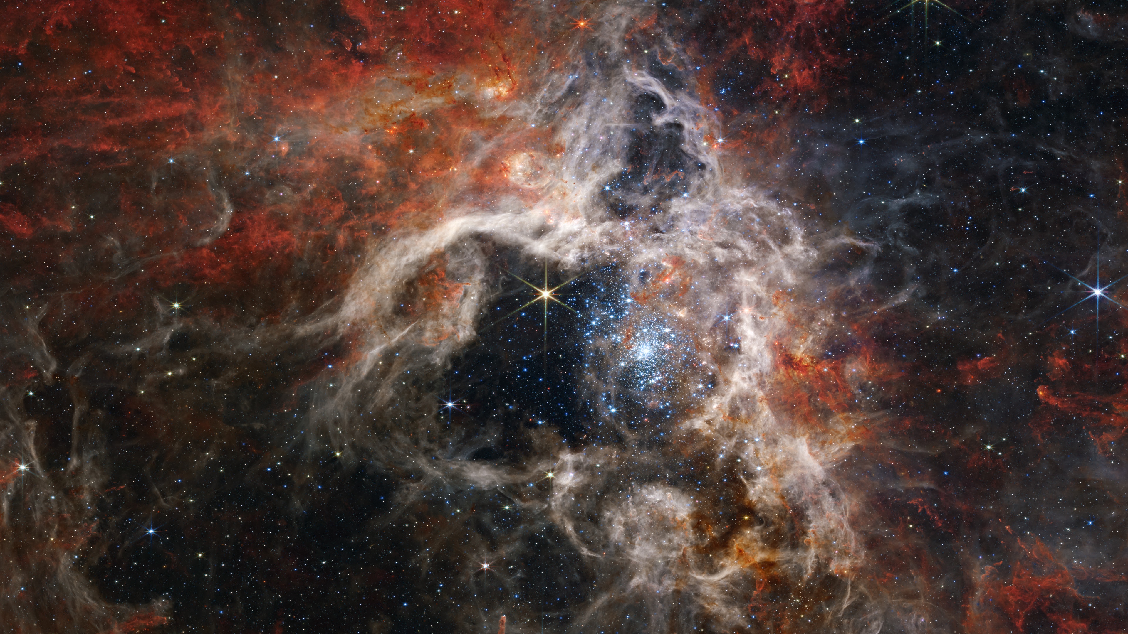 Tarantula Nebula in Space by James Webb Space Telescope HD Wallpaper