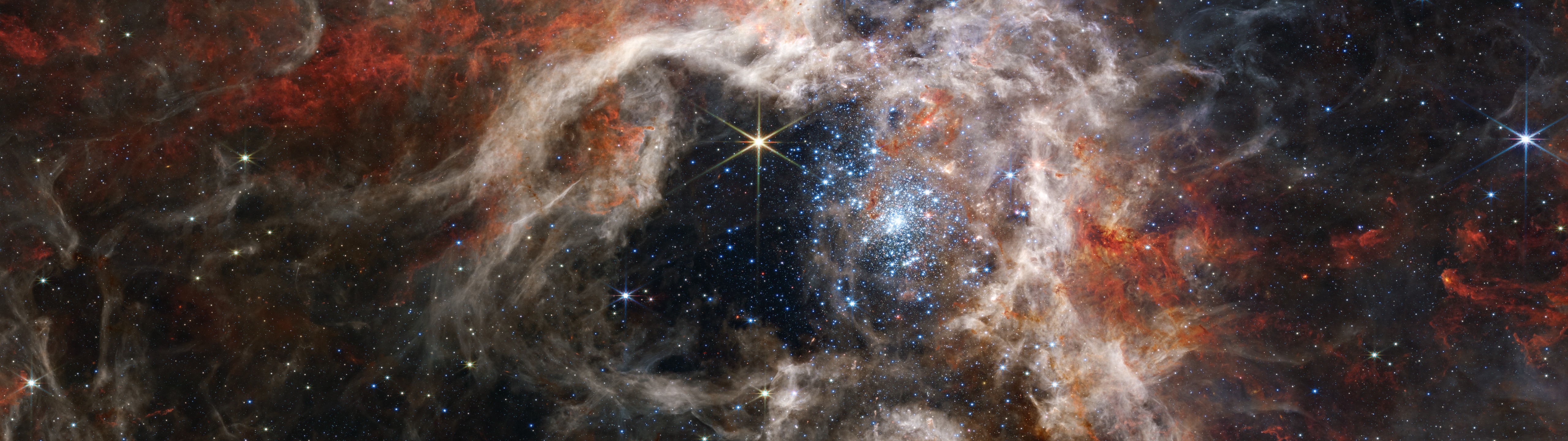 4K Ultrawide James Webb Tarantula Nebula Infrared HD Wallpaper