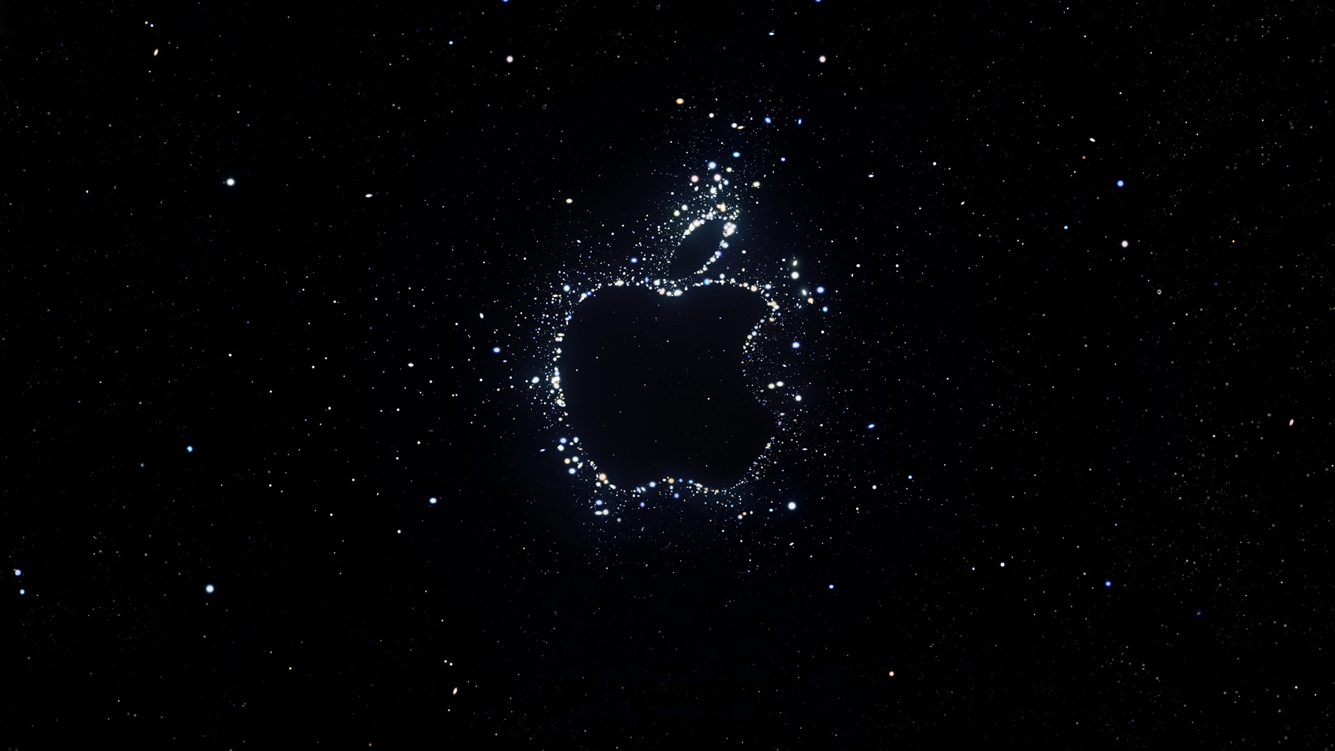 Apple logo made of stars in space HD Wallpaper