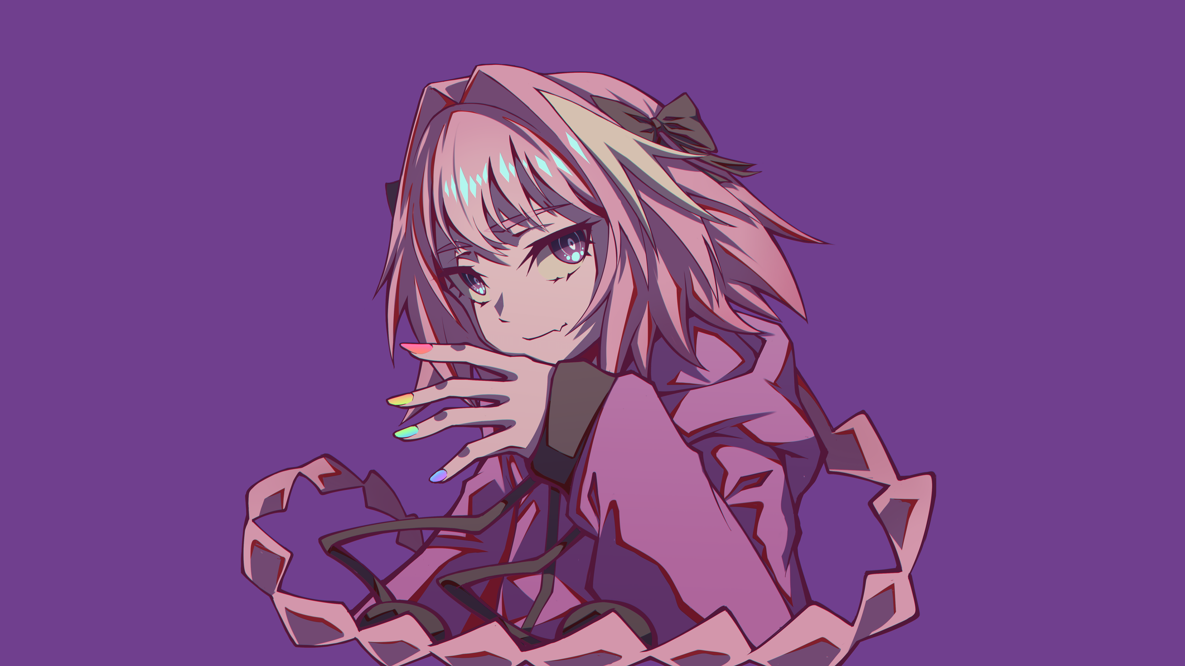 Astolfo from Fate/Grand Order with pink hair and painted nails HD Wallpaper
