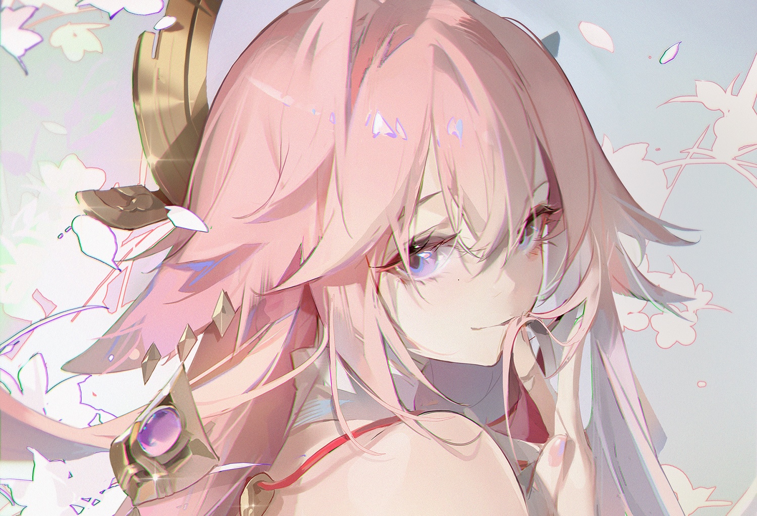 Yae Miko from Genshin Impact with pink hair HD Wallpaper