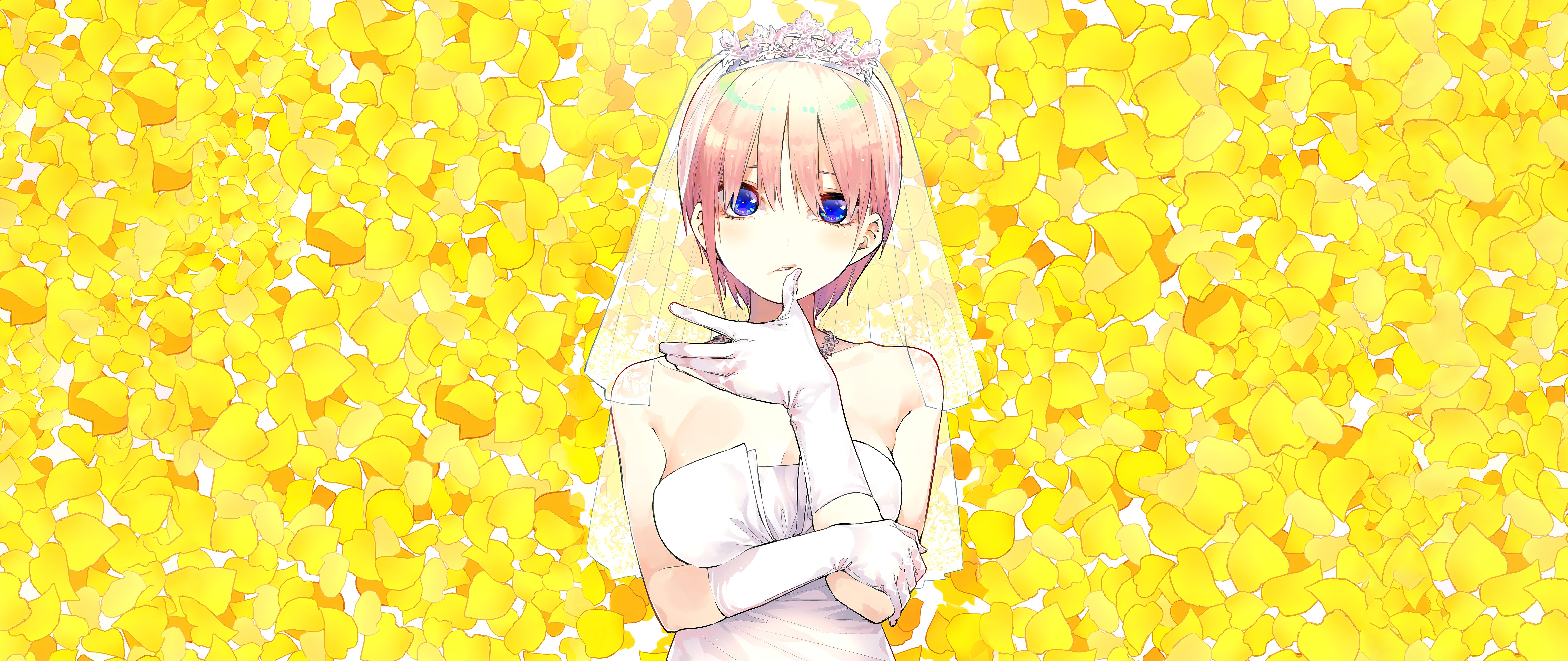 4K fan art of Nakano Ichika in a wedding dress HD Wallpaper